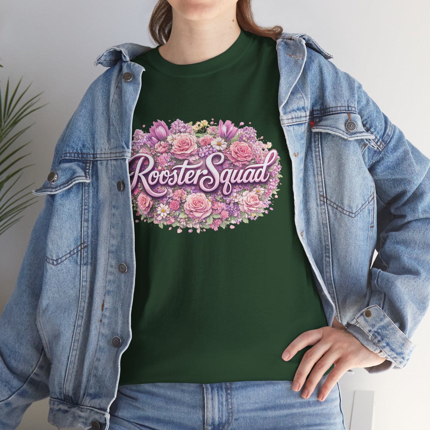 Rooster Squad Floral Tee — Vintage Pink Floral Graphic Shirt