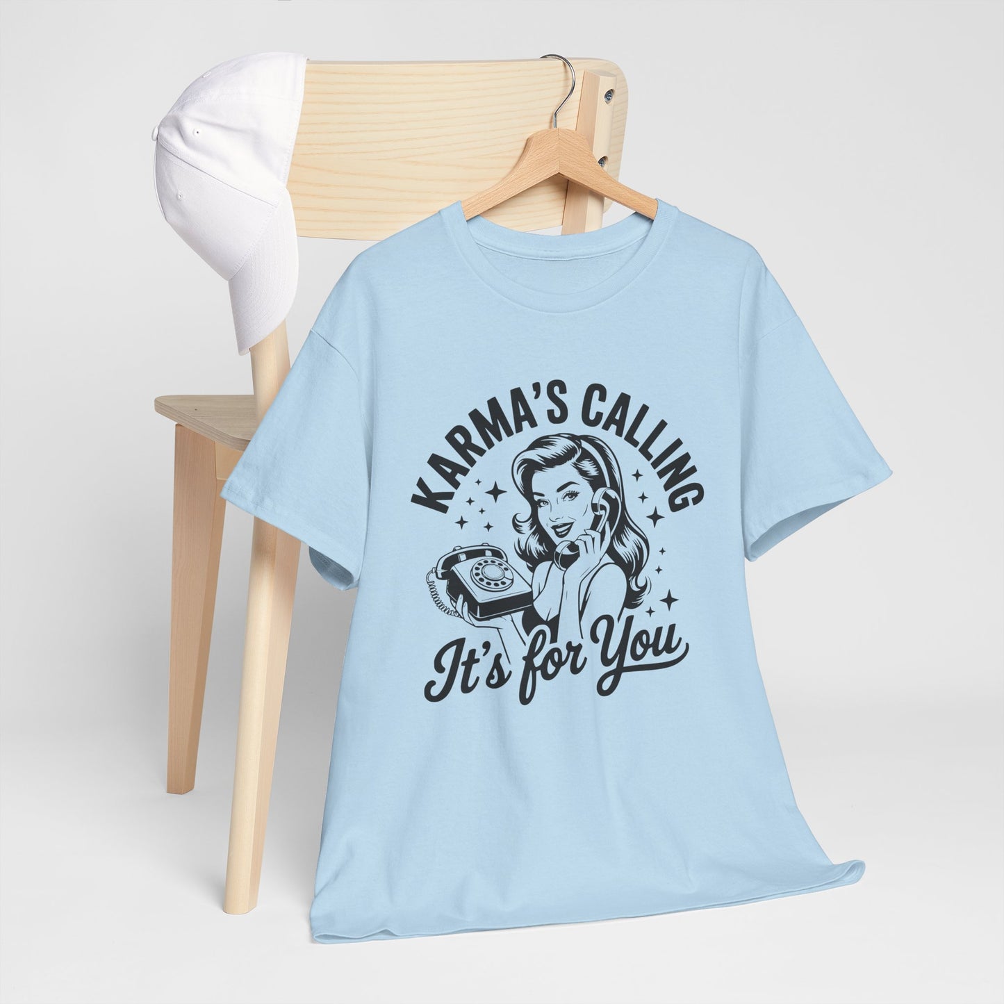 T‑Shirt — “Karma’s Calling, It’s for You” Retro Graphic Tee