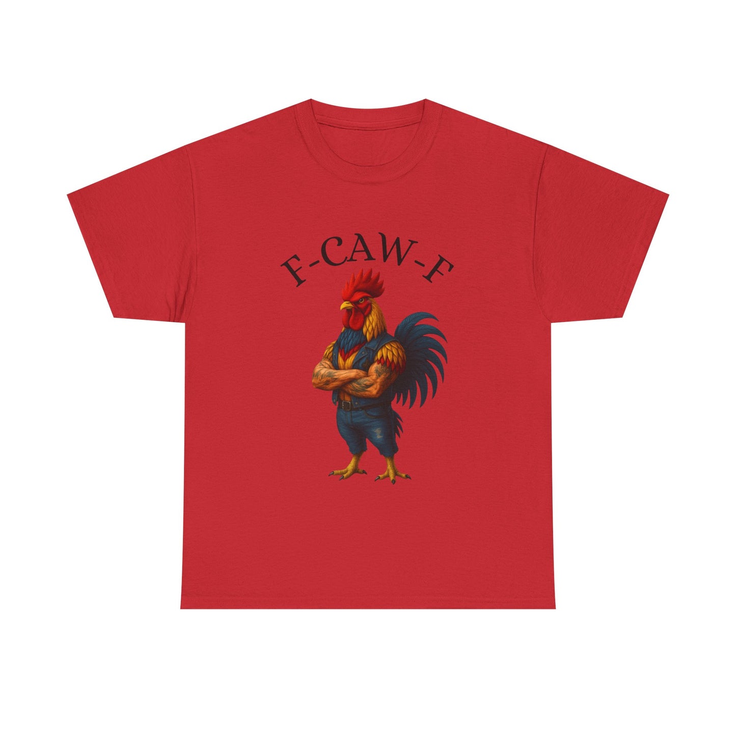 F-CAW-F Rooster Graphic Tee — Funny Rooster Illustration Shirt