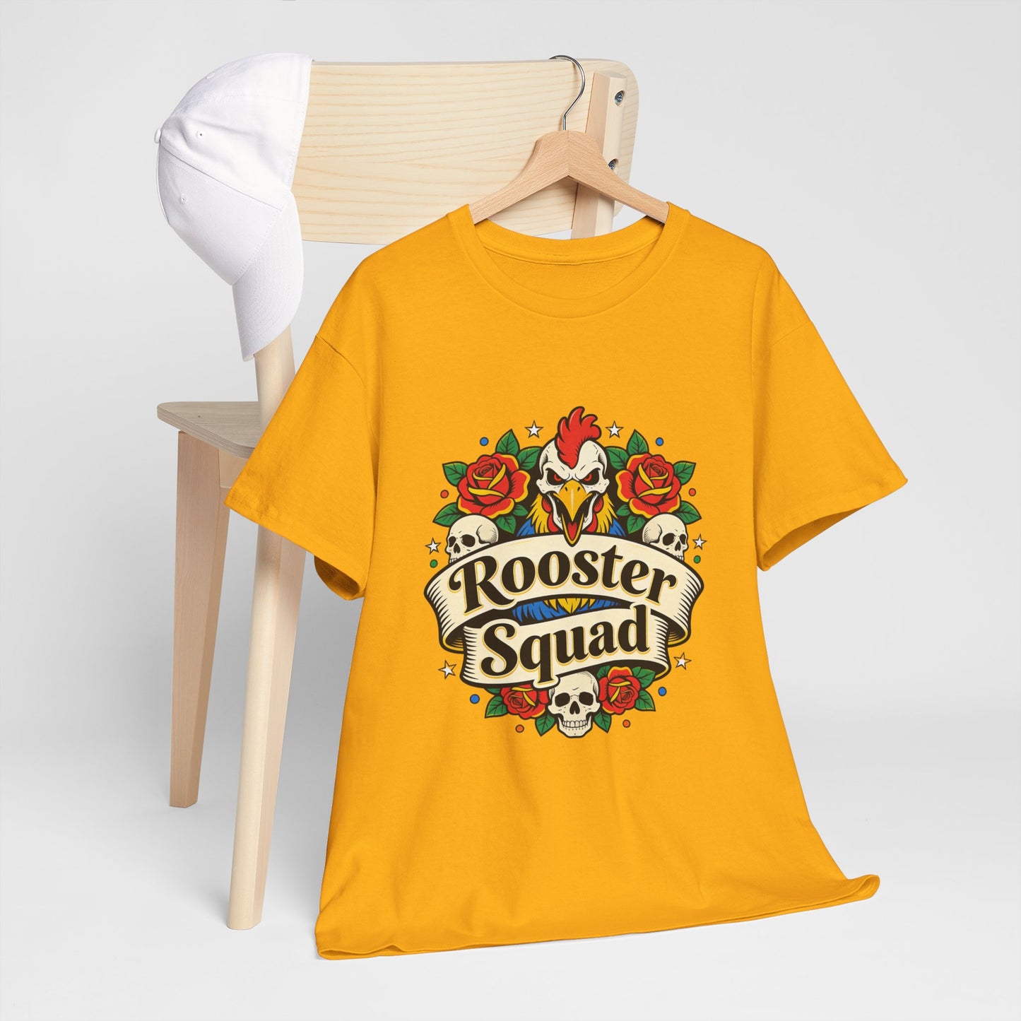 Rooster Squad T-Shirt — Vintage Tattoo Floral Rooster Tee