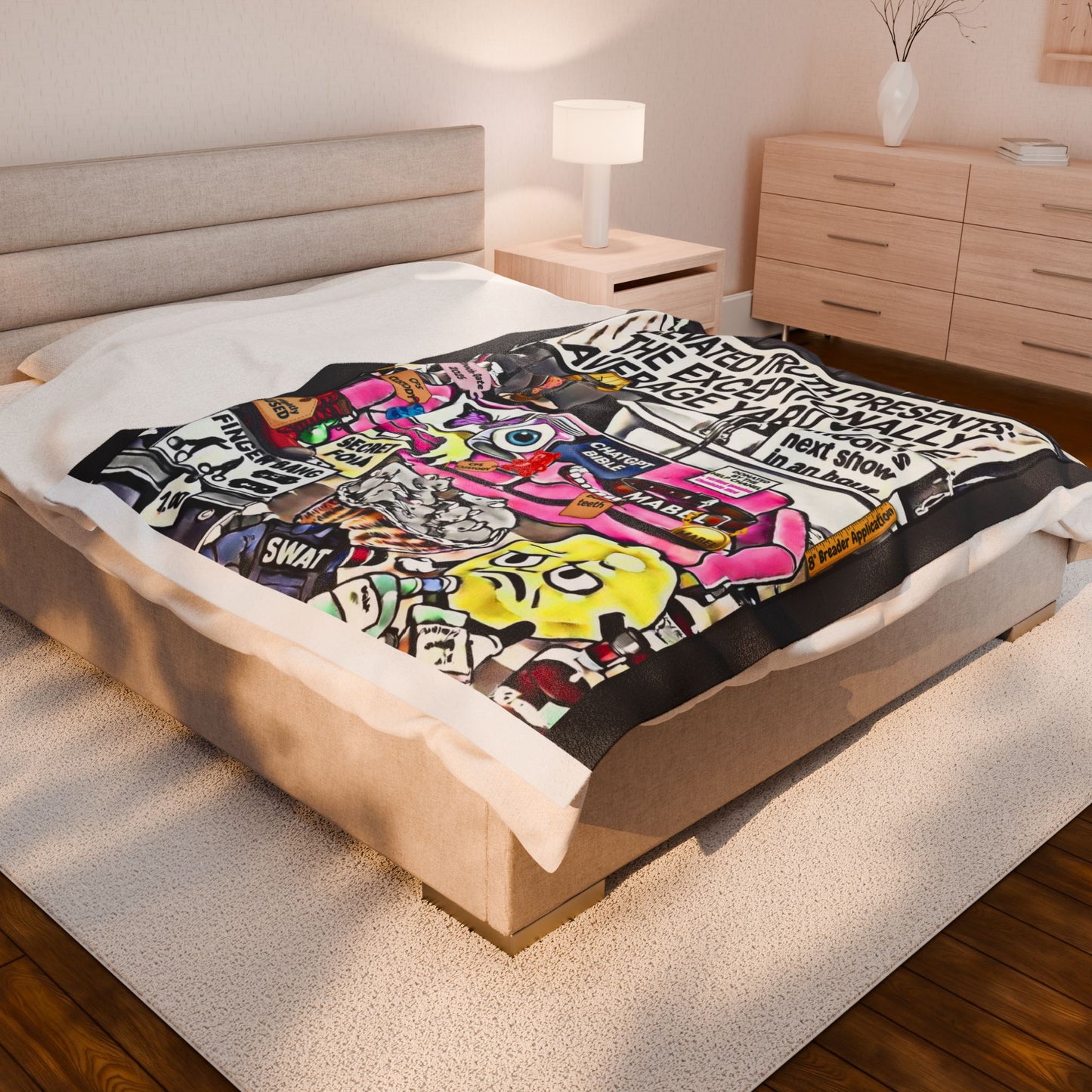 Velveteen Plush Blanket — 'Elevated Truths' Humorous Year‑End Yard Sale Design