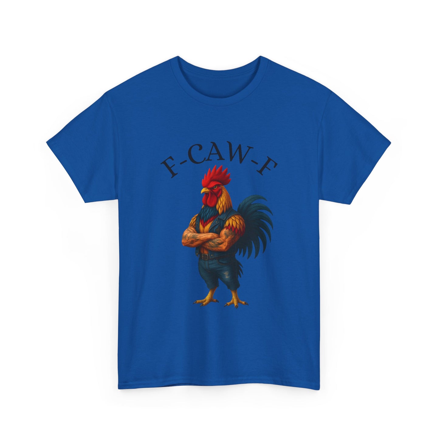 F-CAW-F Rooster Graphic Tee — Funny Rooster Illustration Shirt