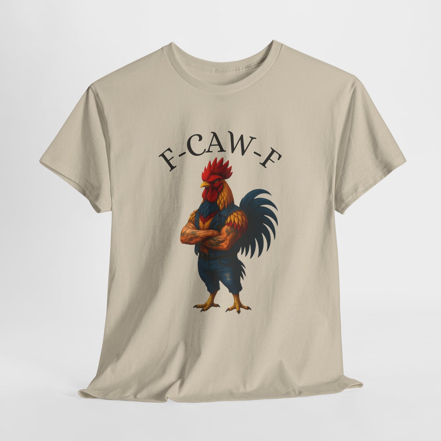 F-CAW-F Rooster Graphic Tee — Funny Rooster Illustration Shirt