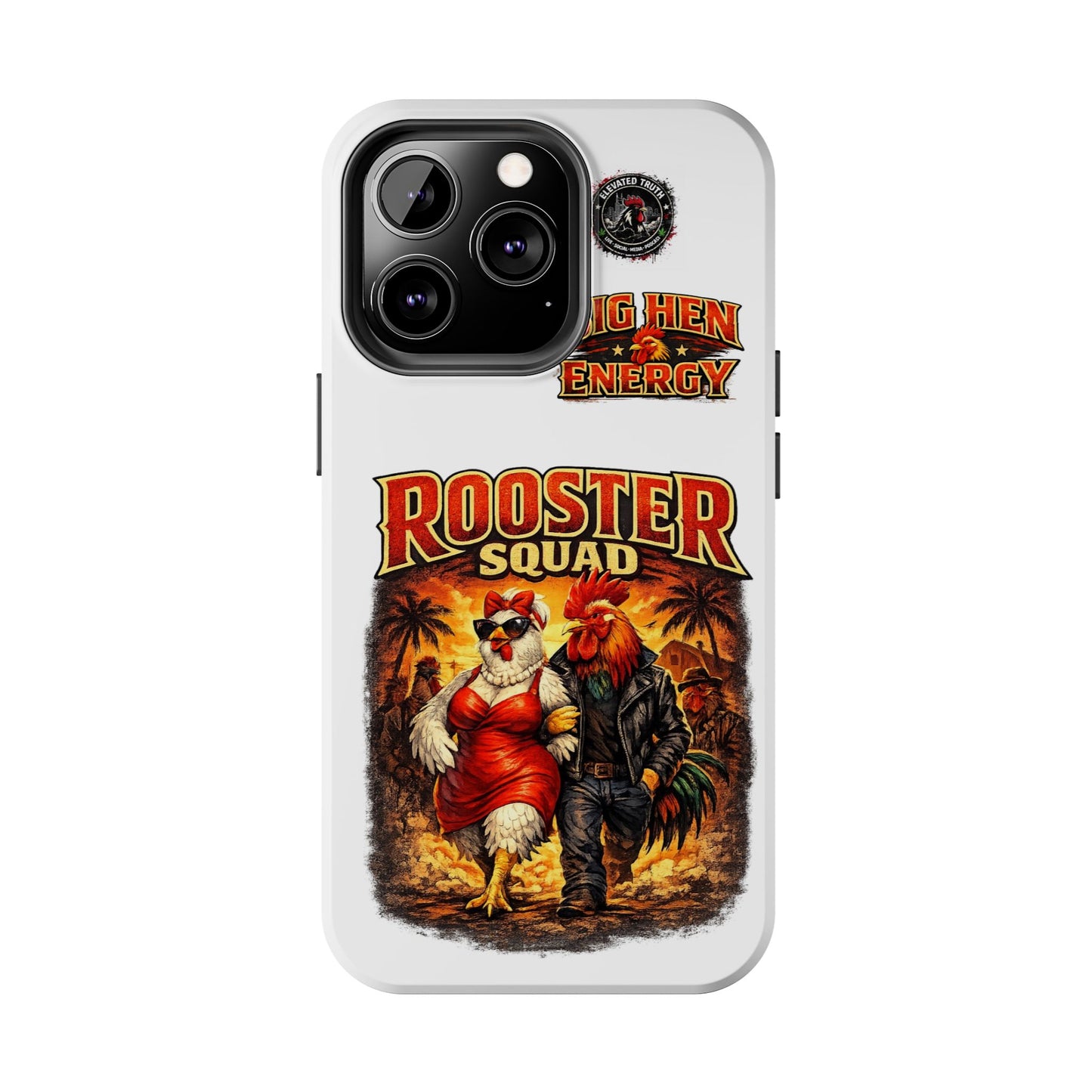 Rooster Squad Tough Phone Case – "Big Hen Energy" Retro Chicken Couple Design