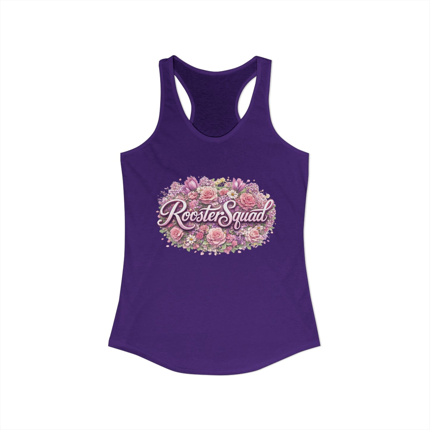 Roosters and Roses --Women's Ideal Racerback Tank