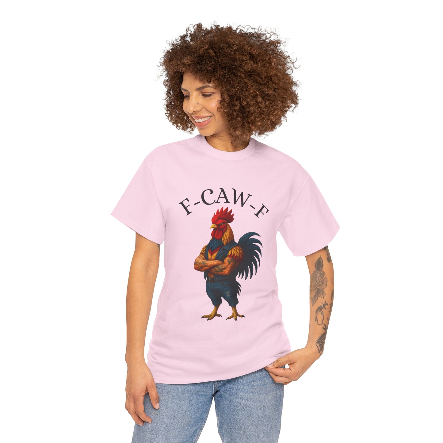 F-CAW-F Rooster Graphic Tee — Funny Rooster Illustration Shirt