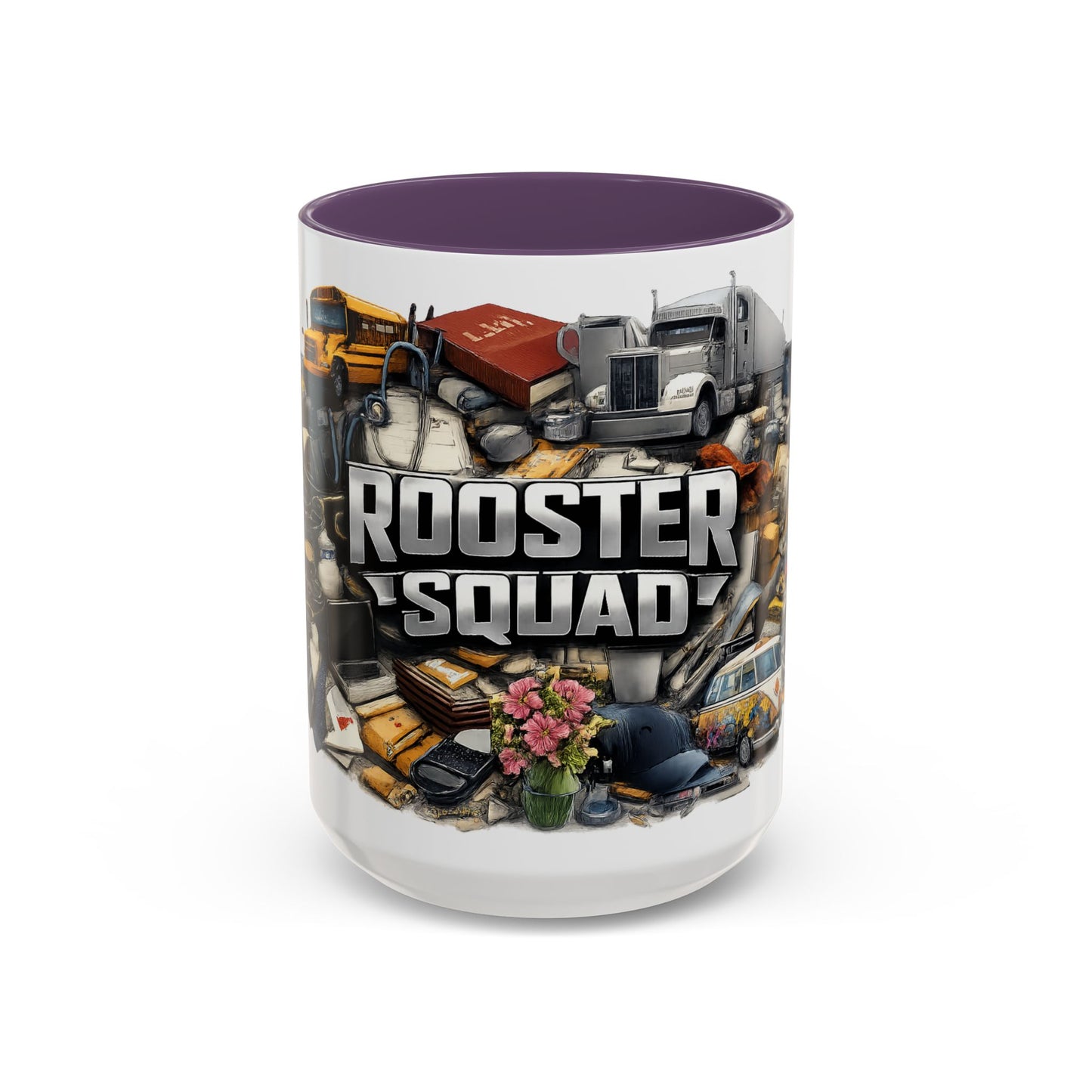 Rooster Squad Accent Coffee Mug — 'Rooster Squad, Loud and Proud' Bright Ceramic Mug