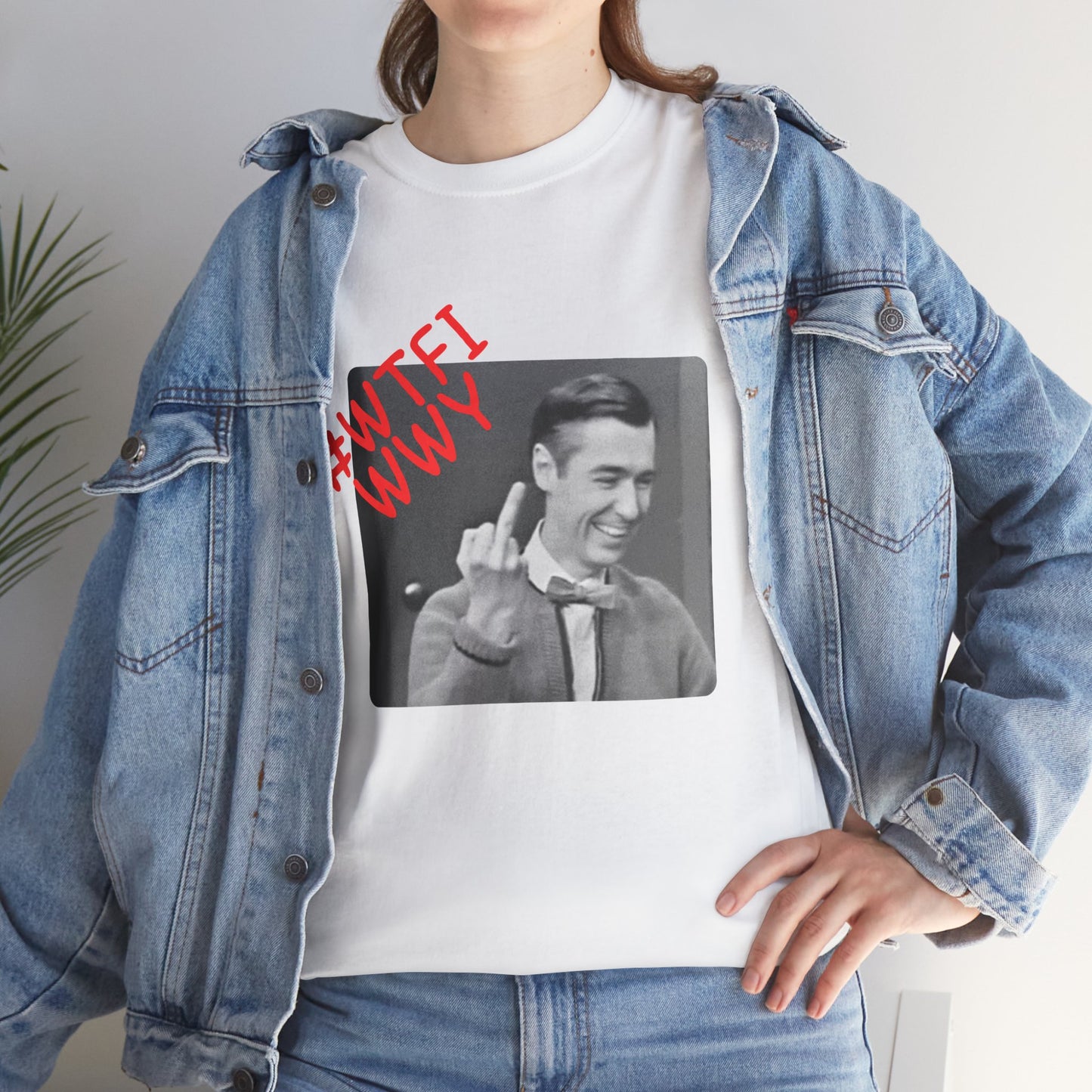 WTFIWWY Vintage Mr. Rodger Flip Tee — Retro Graphic T-Shirt