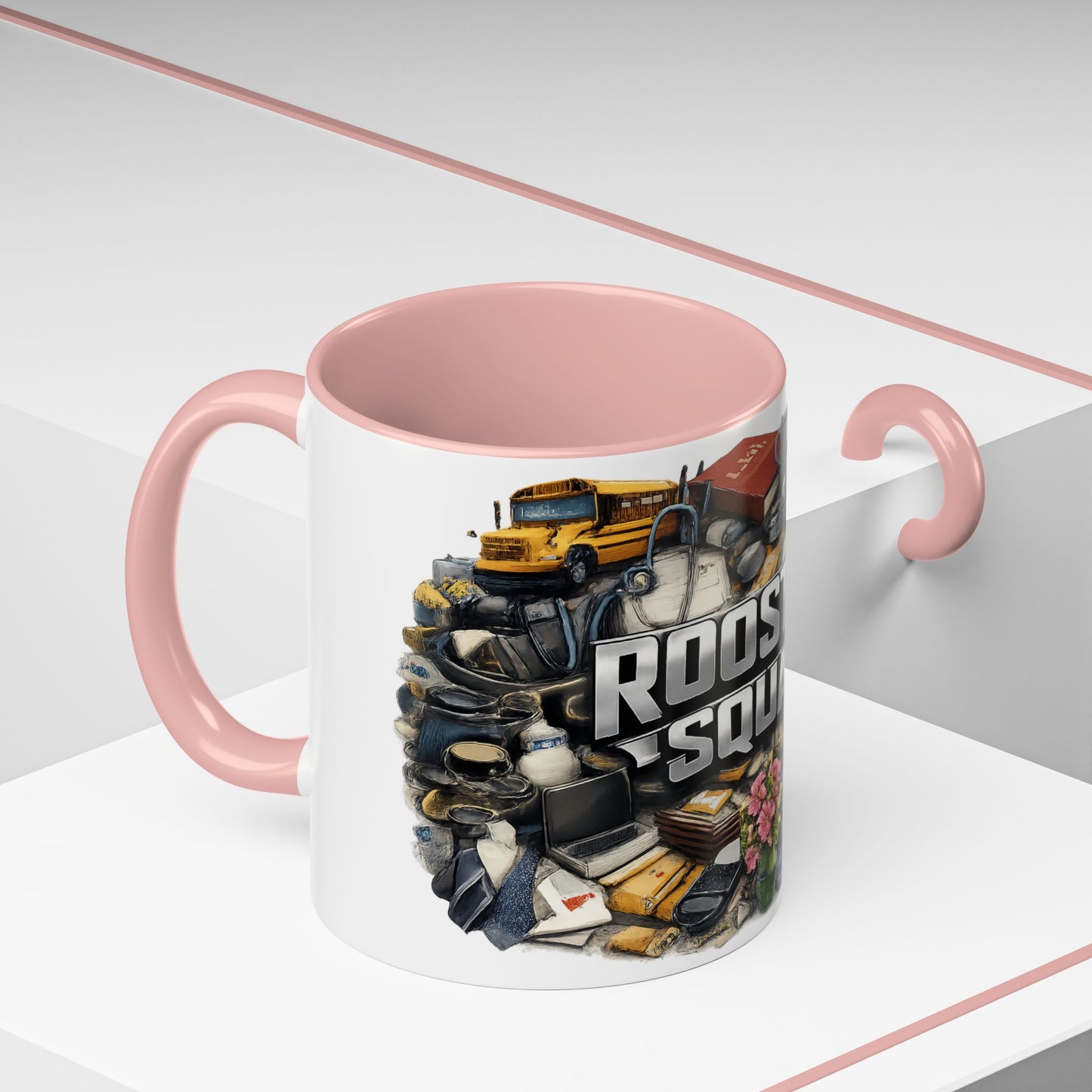 Rooster Squad Accent Coffee Mug — 'Rooster Squad, Loud and Proud' Bright Ceramic Mug