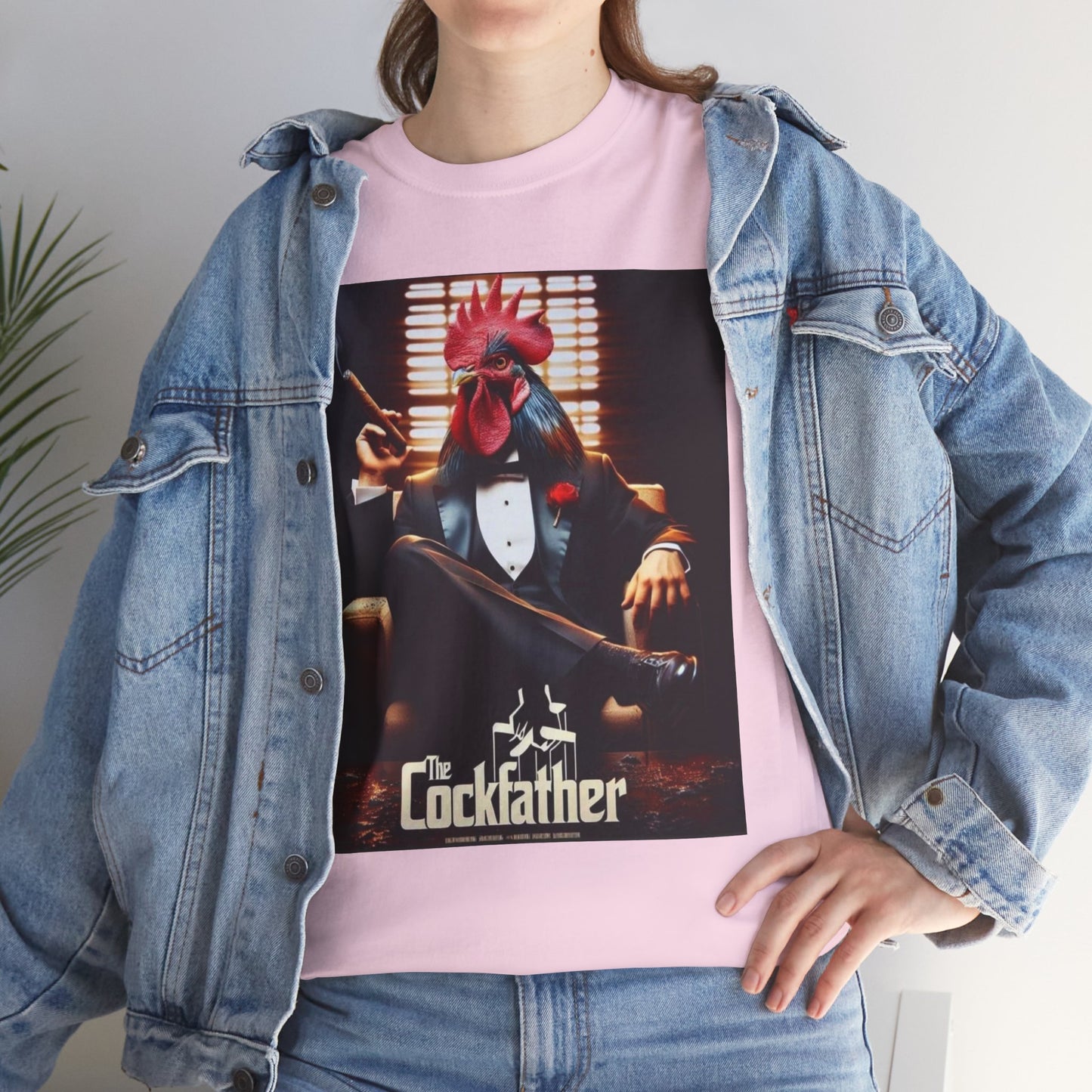 Cockfather Graphic Tee — Funny Rooster Mafia T-Shirt