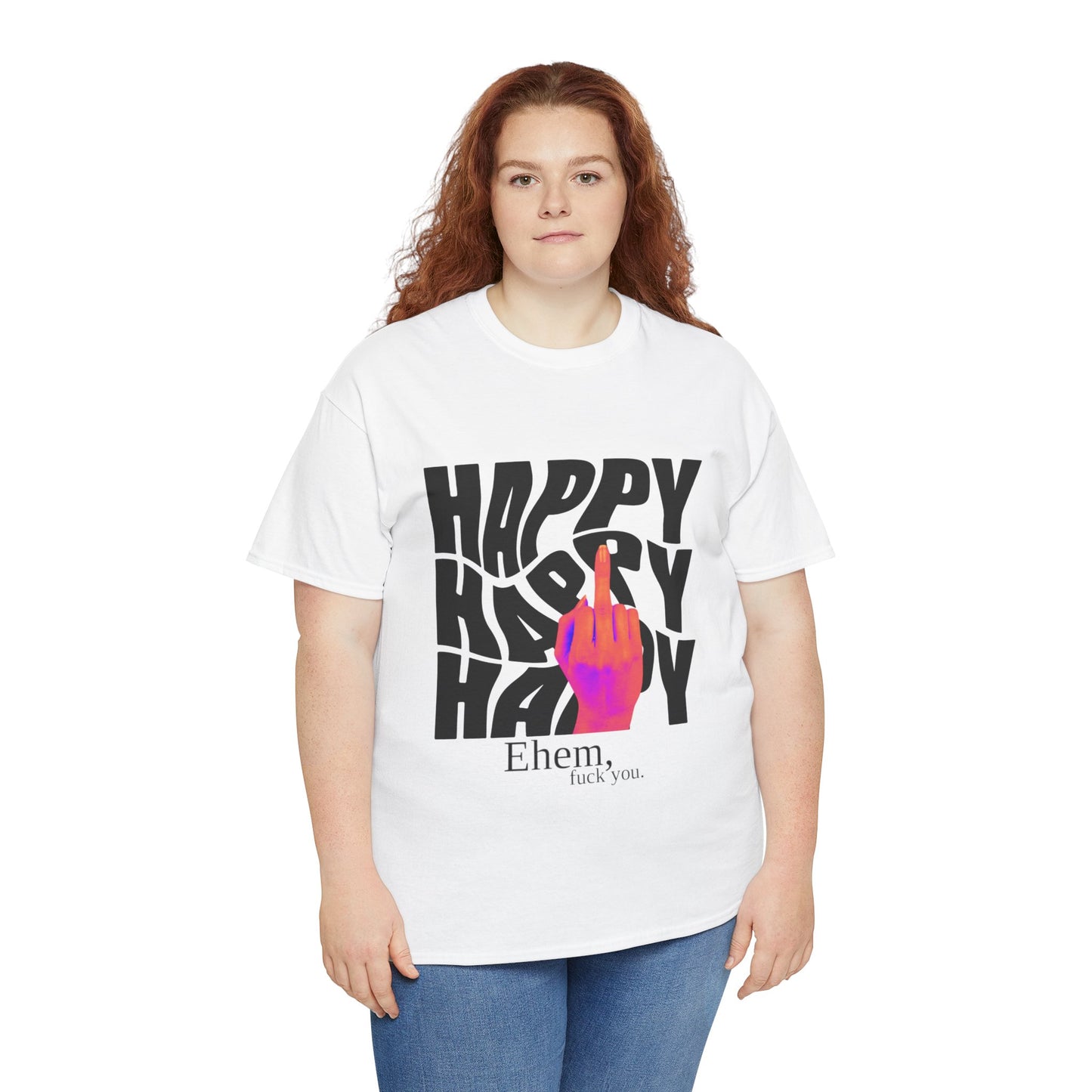 "Happiness Is Your Own" Bright Middle Finger Design- Graphic Tee