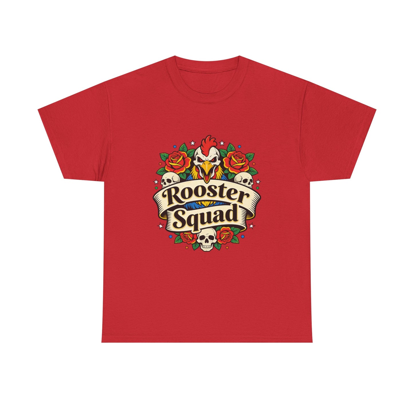 Rooster Squad T-Shirt — Vintage Tattoo Floral Rooster Tee