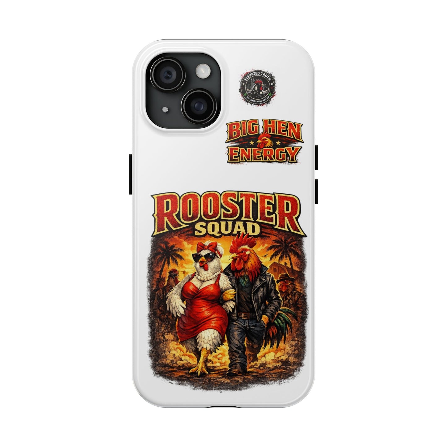 Rooster Squad Tough Phone Case – "Big Hen Energy" Retro Chicken Couple Design