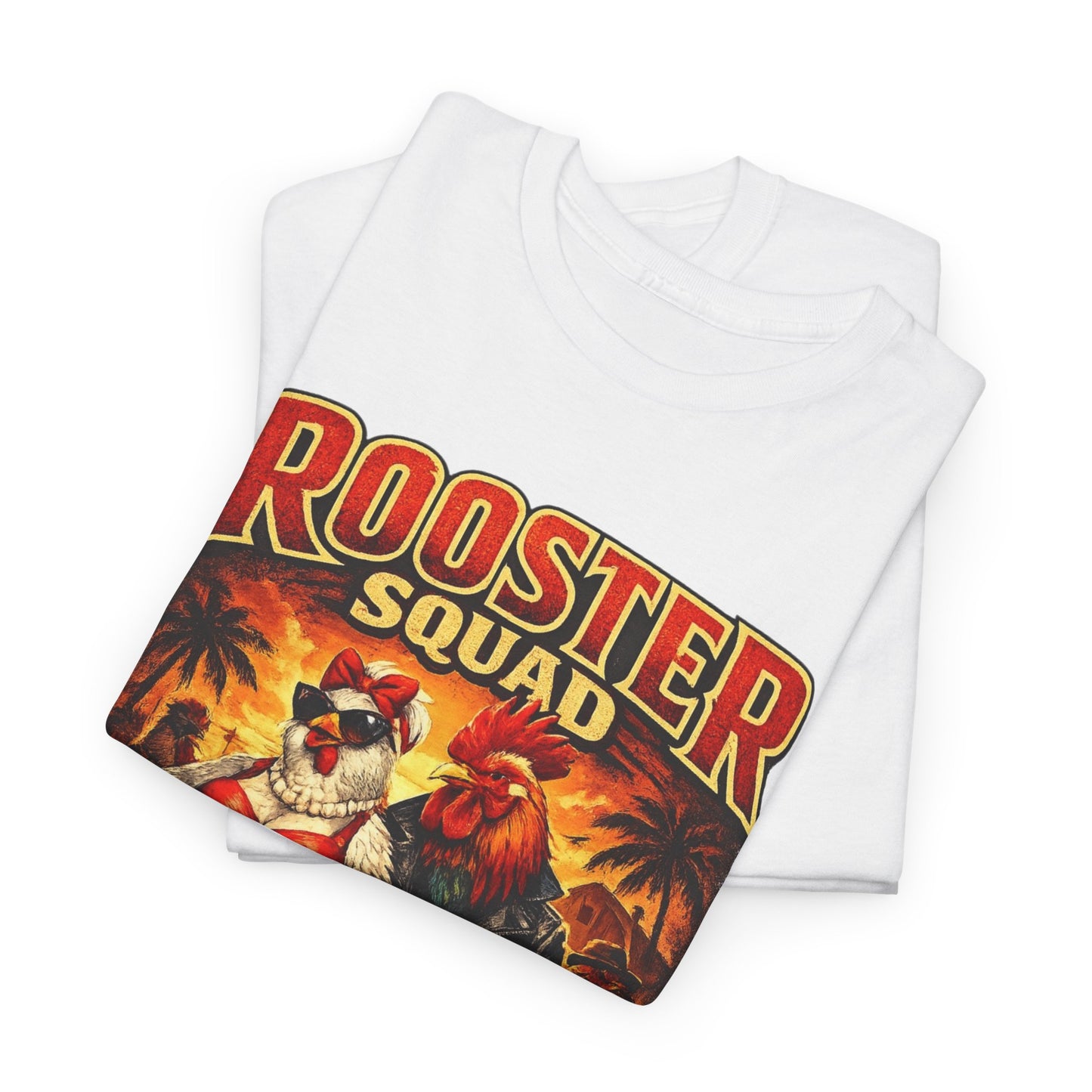 BIG ROOSTER ENERGY: Rooster Squad Vintage Graphic Tee – Retro Tropical Rooster Couple Shirt