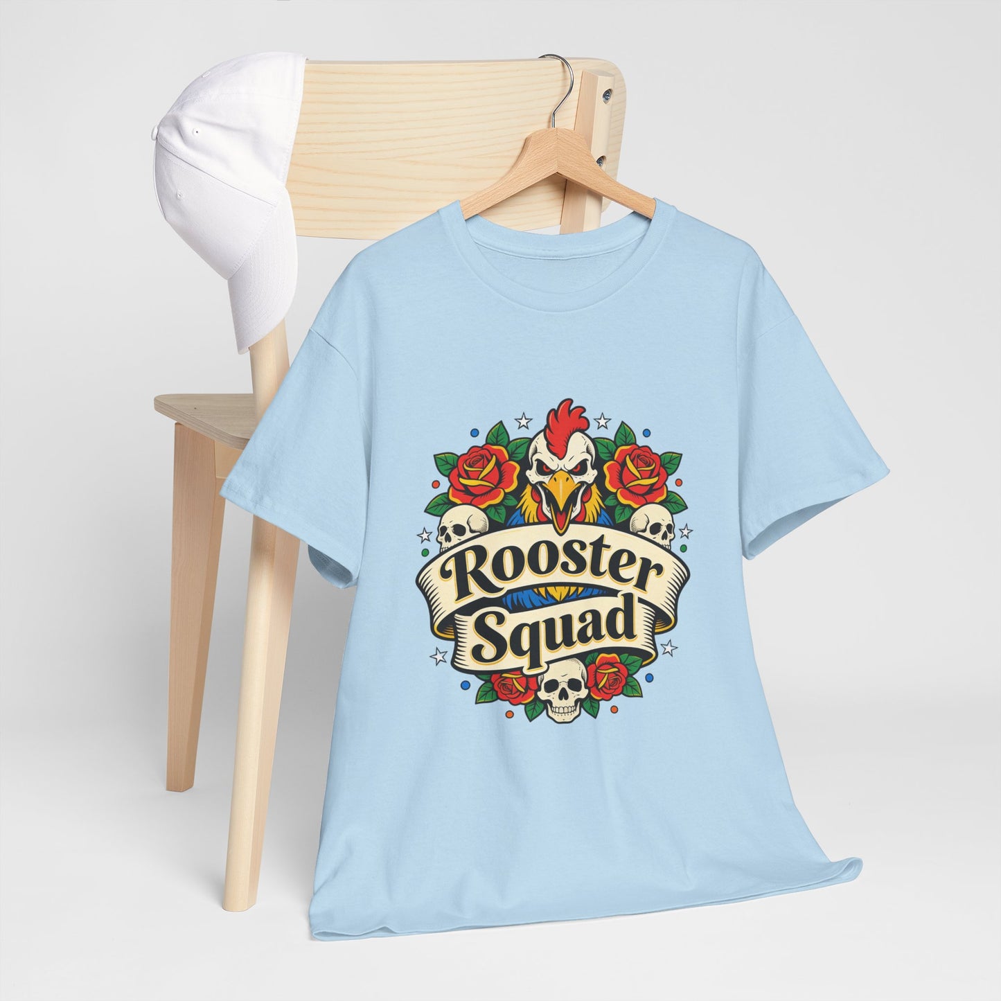 Rooster Squad T-Shirt — Vintage Tattoo Floral Rooster Tee
