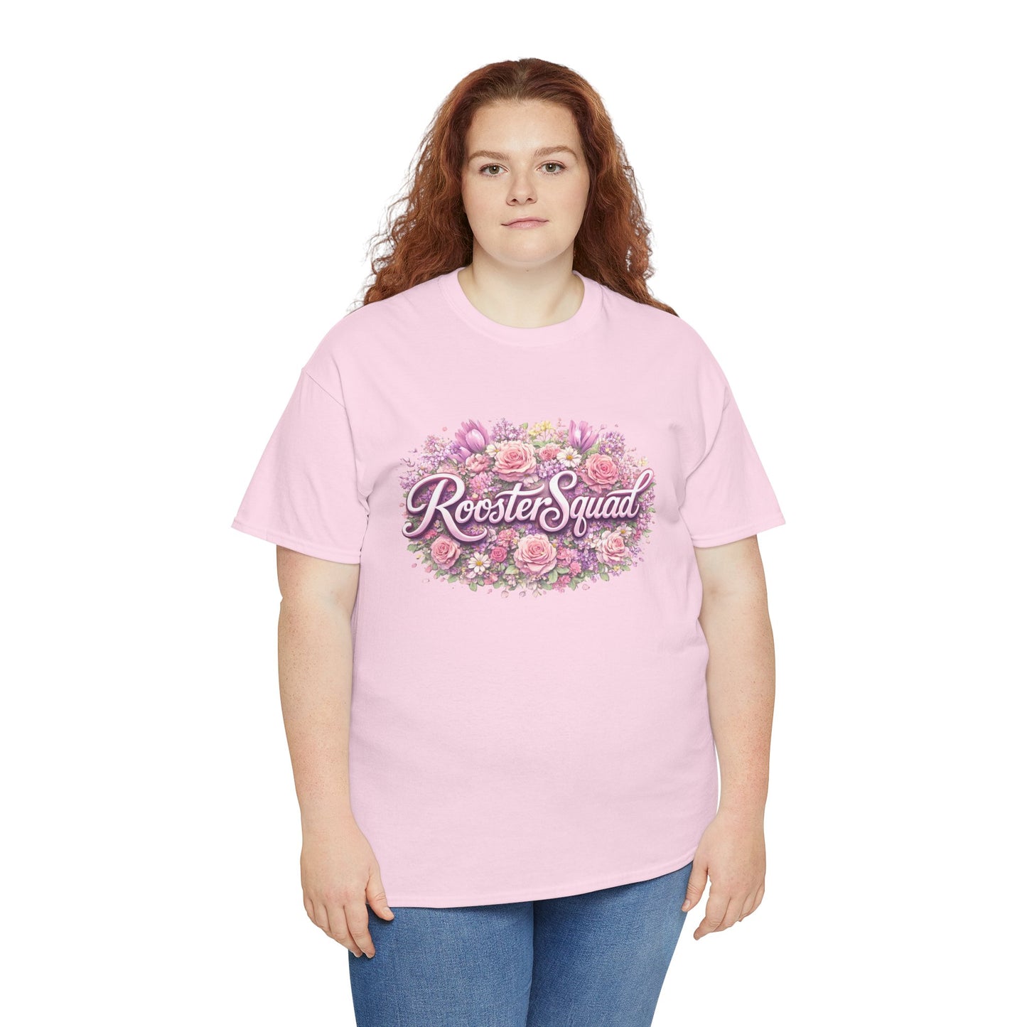 Rooster Squad Floral Tee — Vintage Pink Floral Graphic Shirt