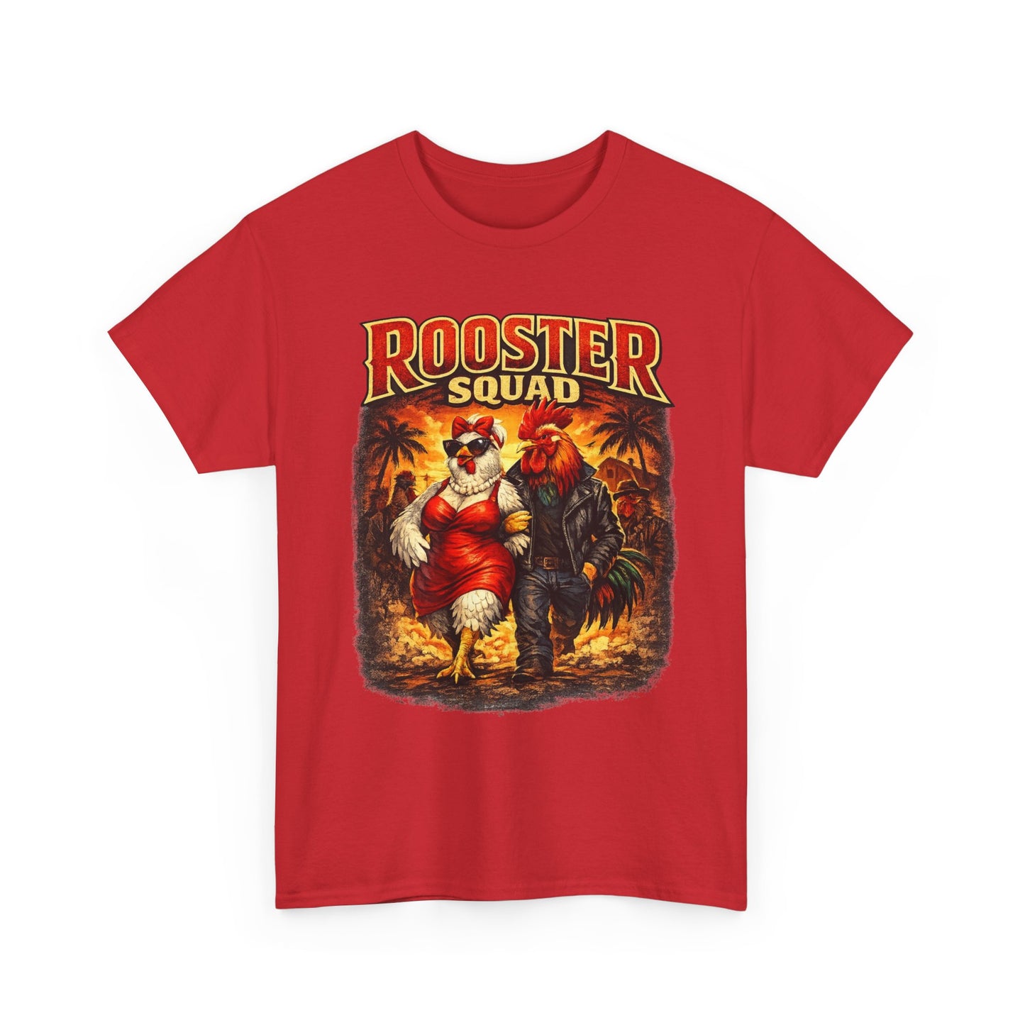 BIG ROOSTER ENERGY: Rooster Squad Vintage Graphic Tee – Retro Tropical Rooster Couple Shirt