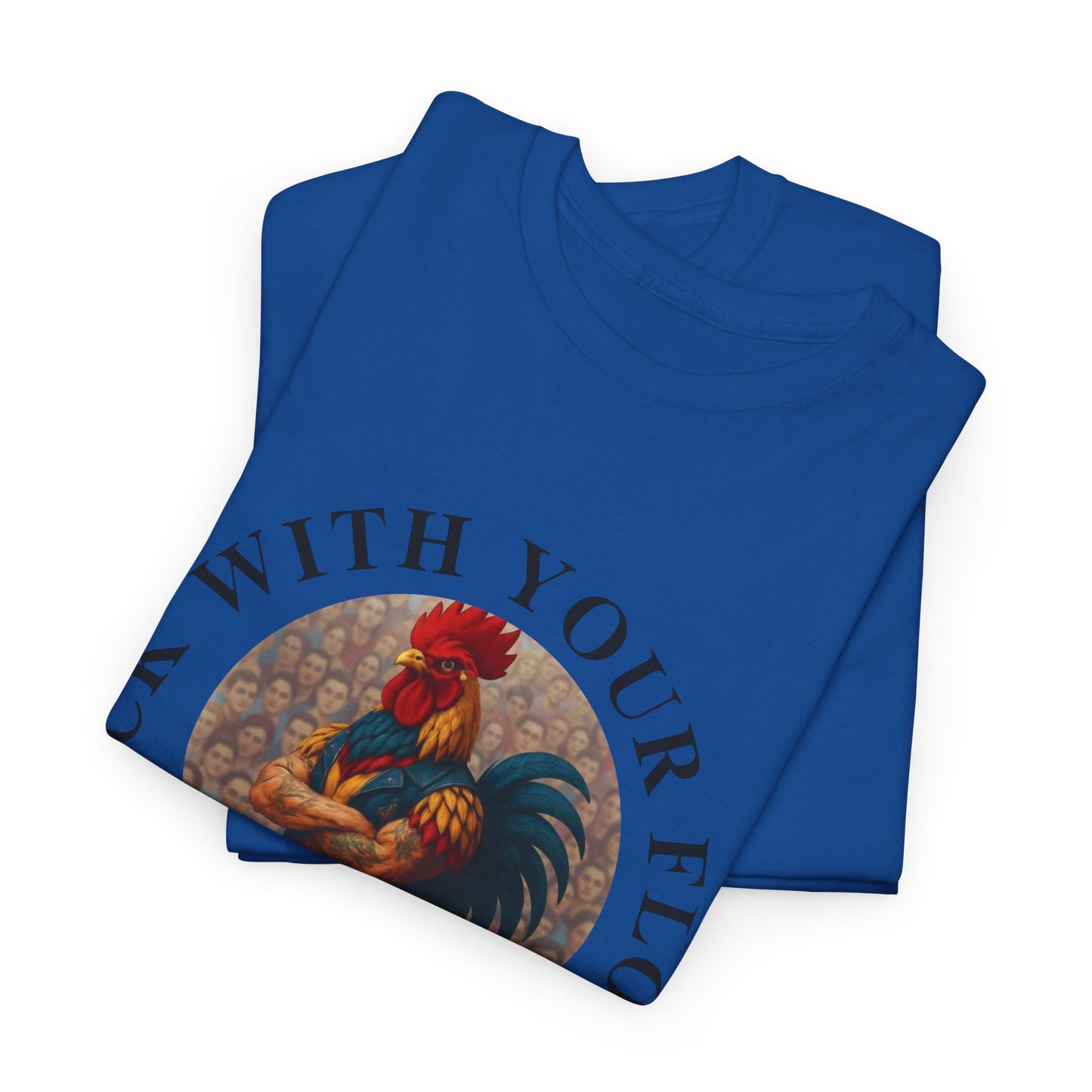 Rooster Squad Tee — "Rock With Your Flock" Vintage Rooster Graphic T-Shirt