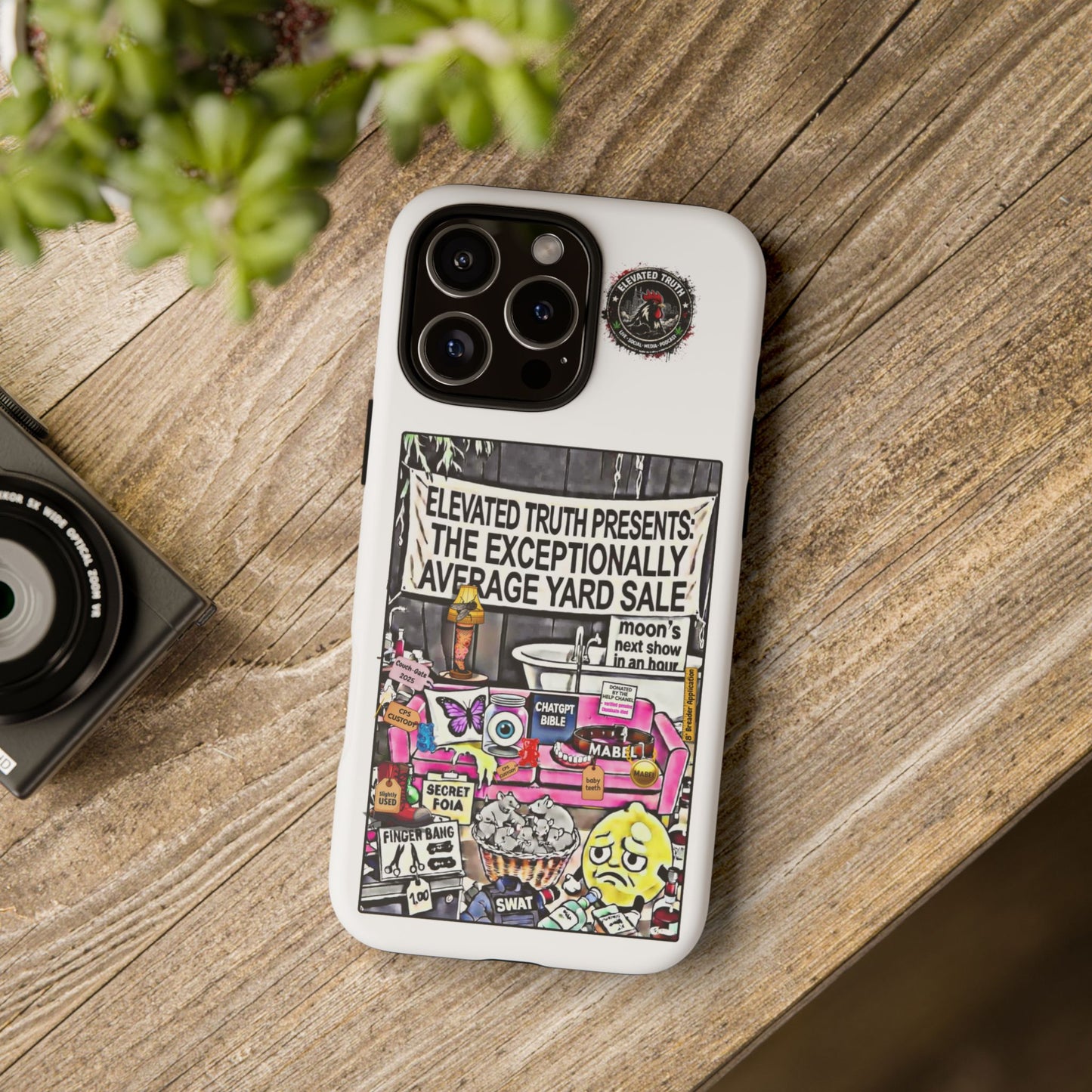 Phone Case — 'Elevated Truth Presents: The Exceptionally Average Yard Sale' Illustrated Design