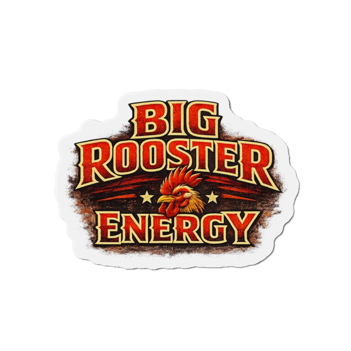 Big Rooster Energy Die-Cut Magnet — Vintage Rooster Fridge Sticker