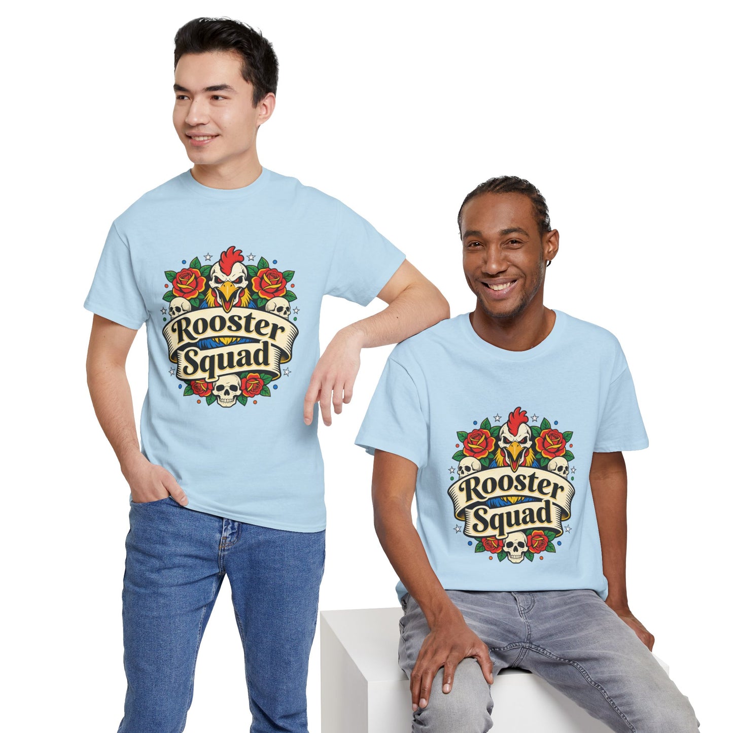 Rooster Squad T-Shirt — Vintage Tattoo Floral Rooster Tee