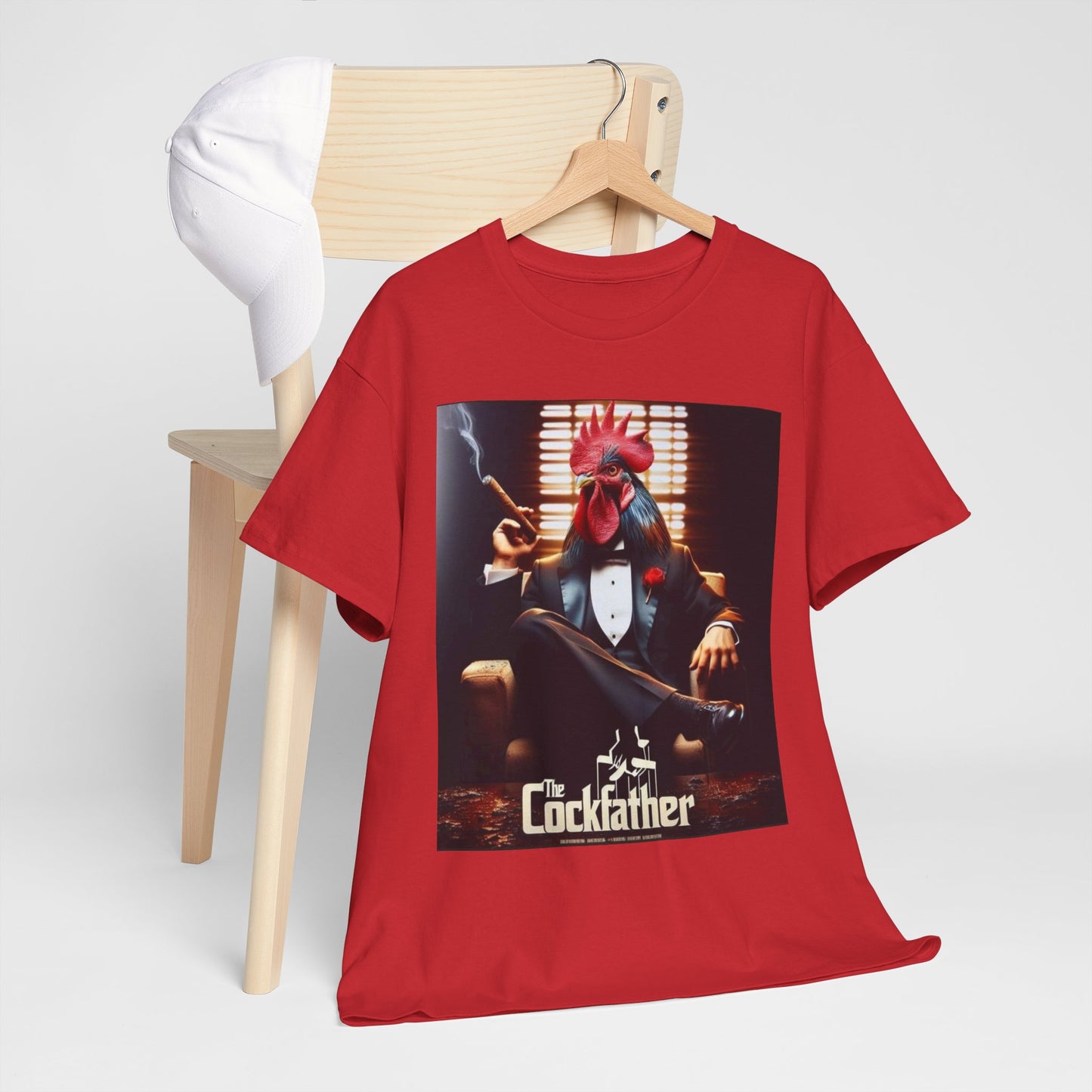 Cockfather Graphic Tee — Funny Rooster Mafia T-Shirt