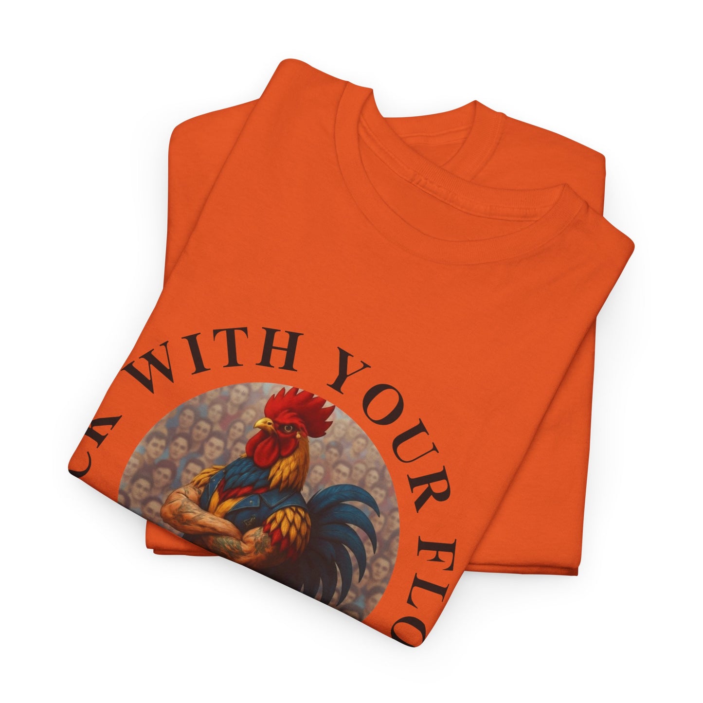 Rooster Squad Tee — "Rock With Your Flock" Vintage Rooster Graphic T-Shirt