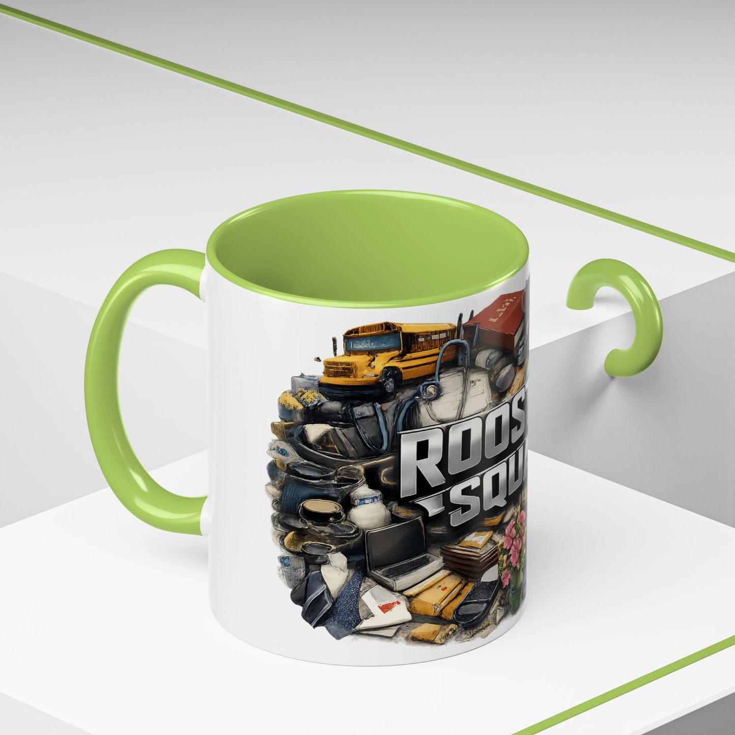 Rooster Squad Accent Coffee Mug — 'Rooster Squad, Loud and Proud' Bright Ceramic Mug