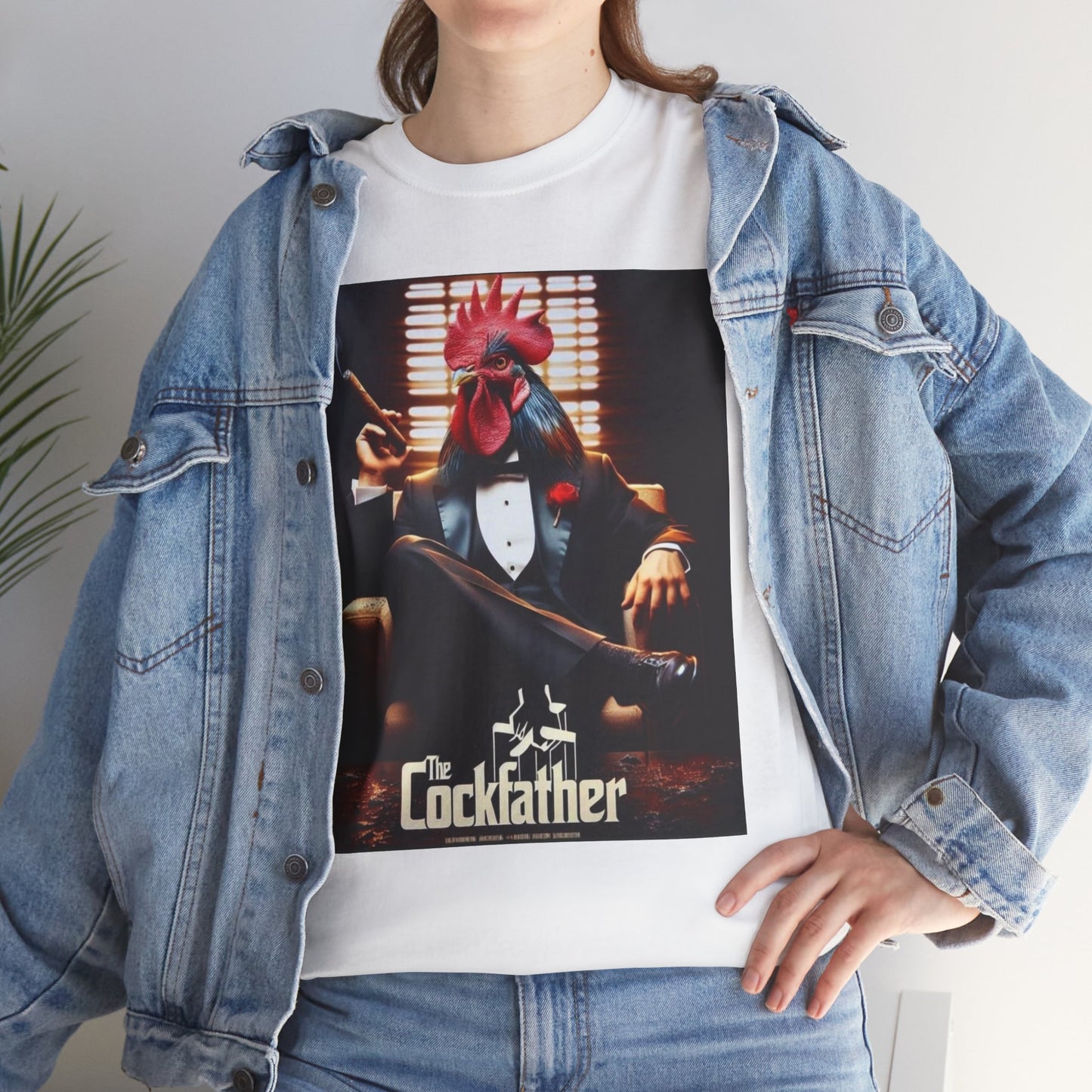 Cockfather Graphic Tee — Funny Rooster Mafia T-Shirt