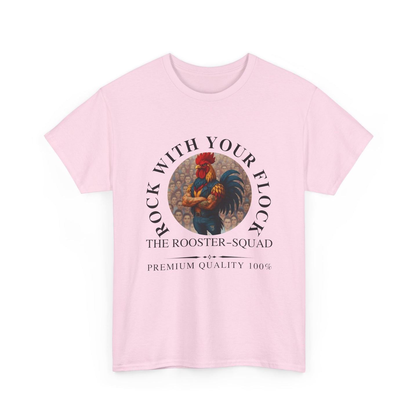 Rooster Squad Tee — "Rock With Your Flock" Vintage Rooster Graphic T-Shirt