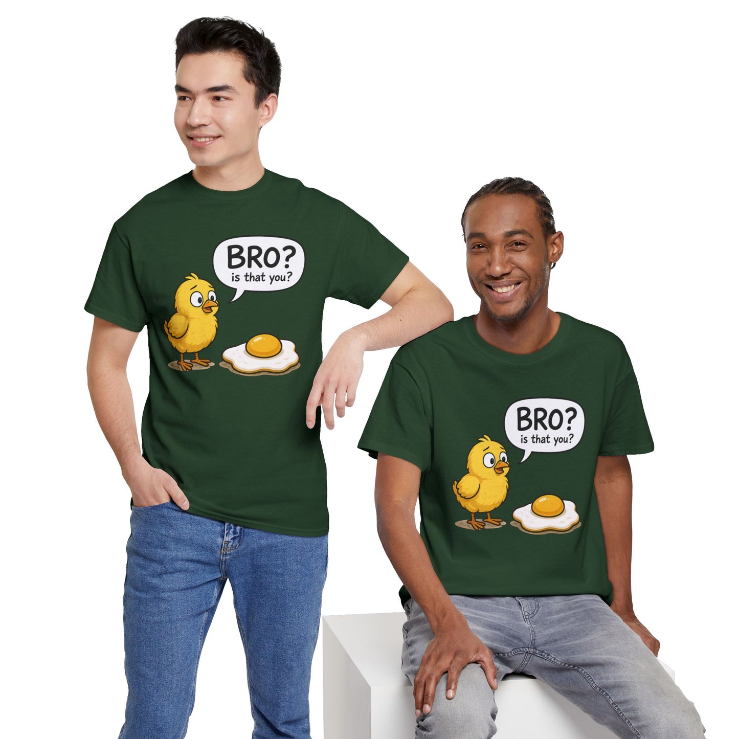 Funny Chick and Egg T‑Shirt — "Bro? Is That You?" Cute Novelty Tee