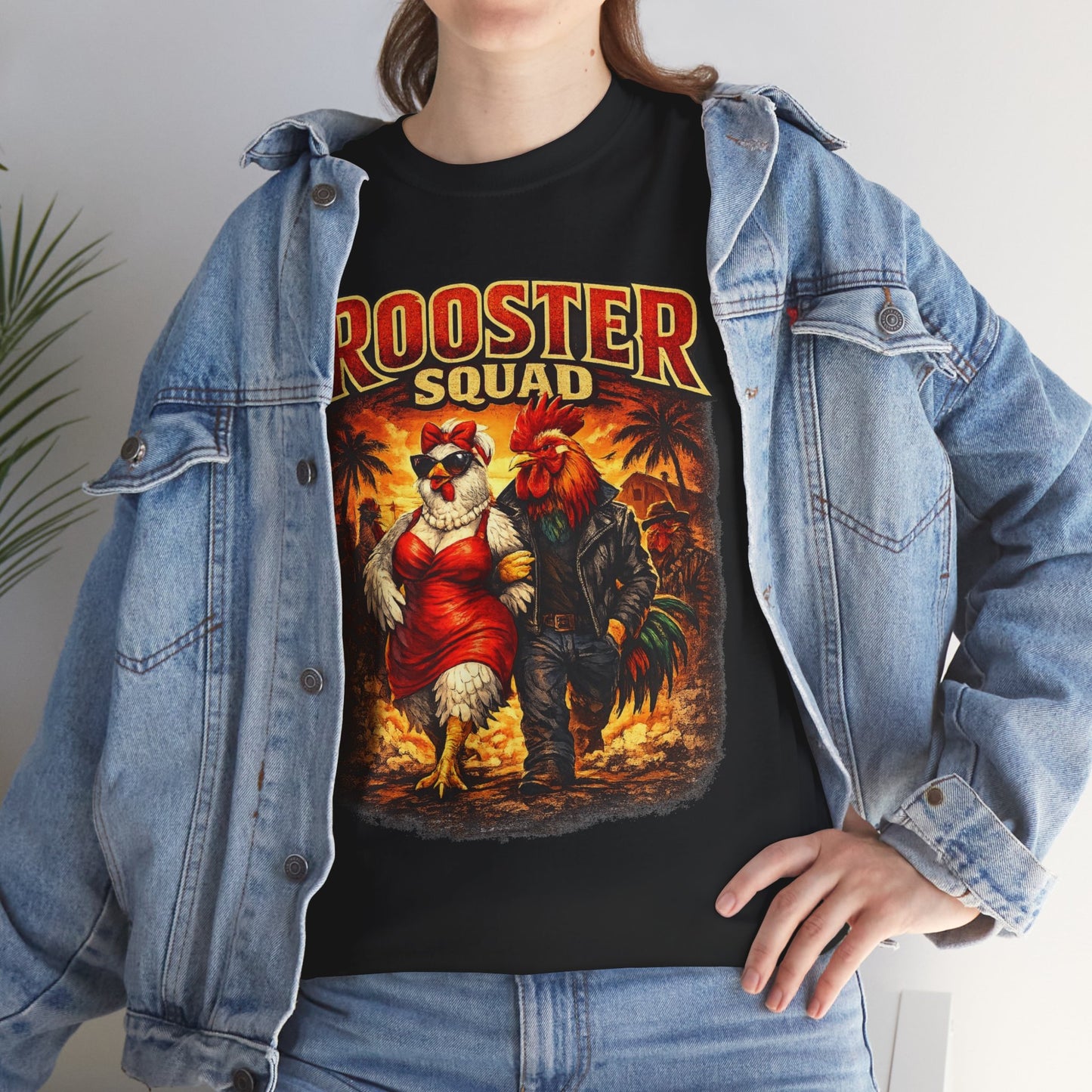 BIG ROOSTER ENERGY: Rooster Squad Vintage Graphic Tee – Retro Tropical Rooster Couple Shirt