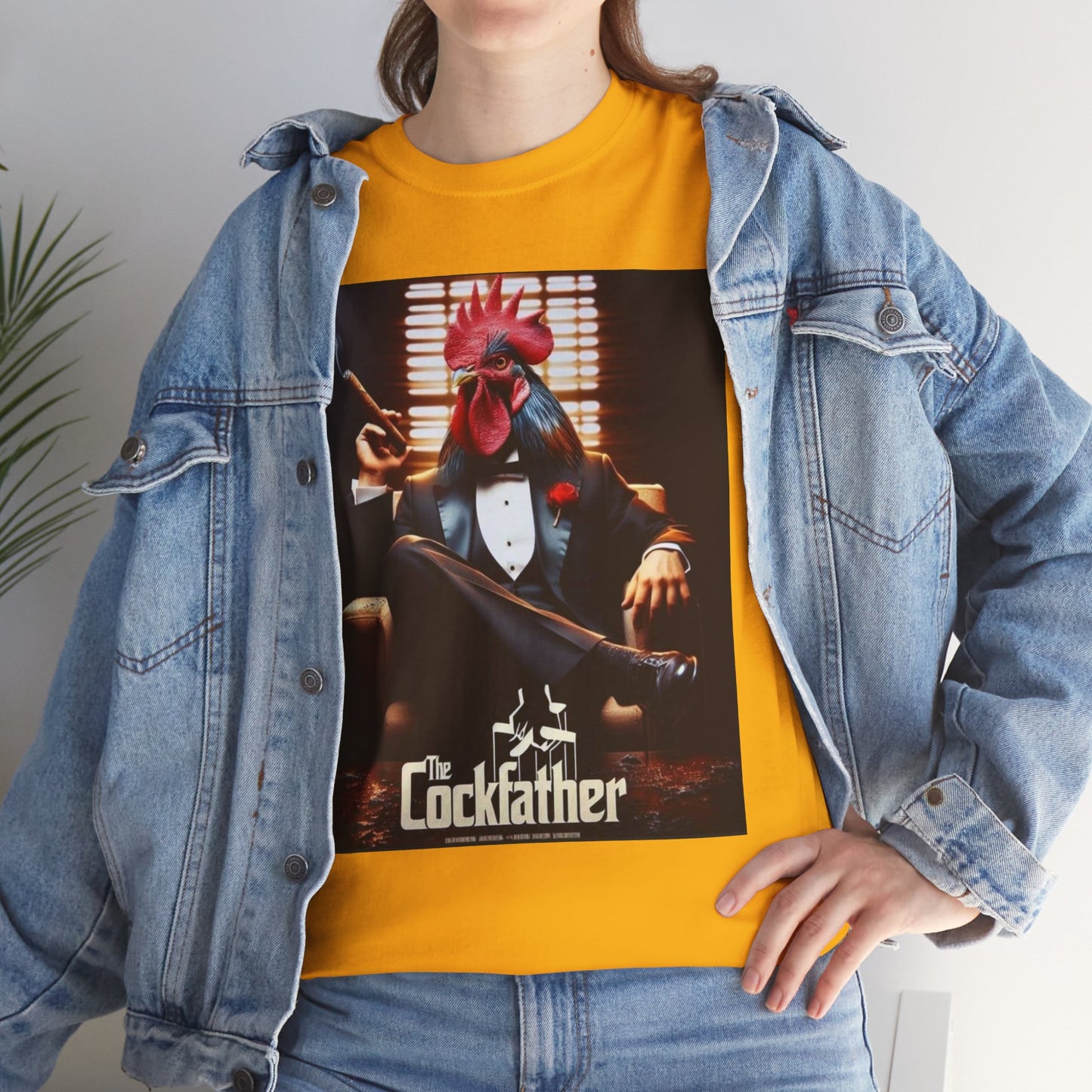 Cockfather Graphic Tee — Funny Rooster Mafia T-Shirt