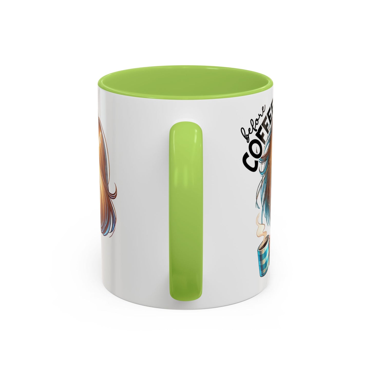 Accent Coffee Mug — Cute Blonde 'Fully Caffeinated' Coffee Lover Gift (11/15 oz)