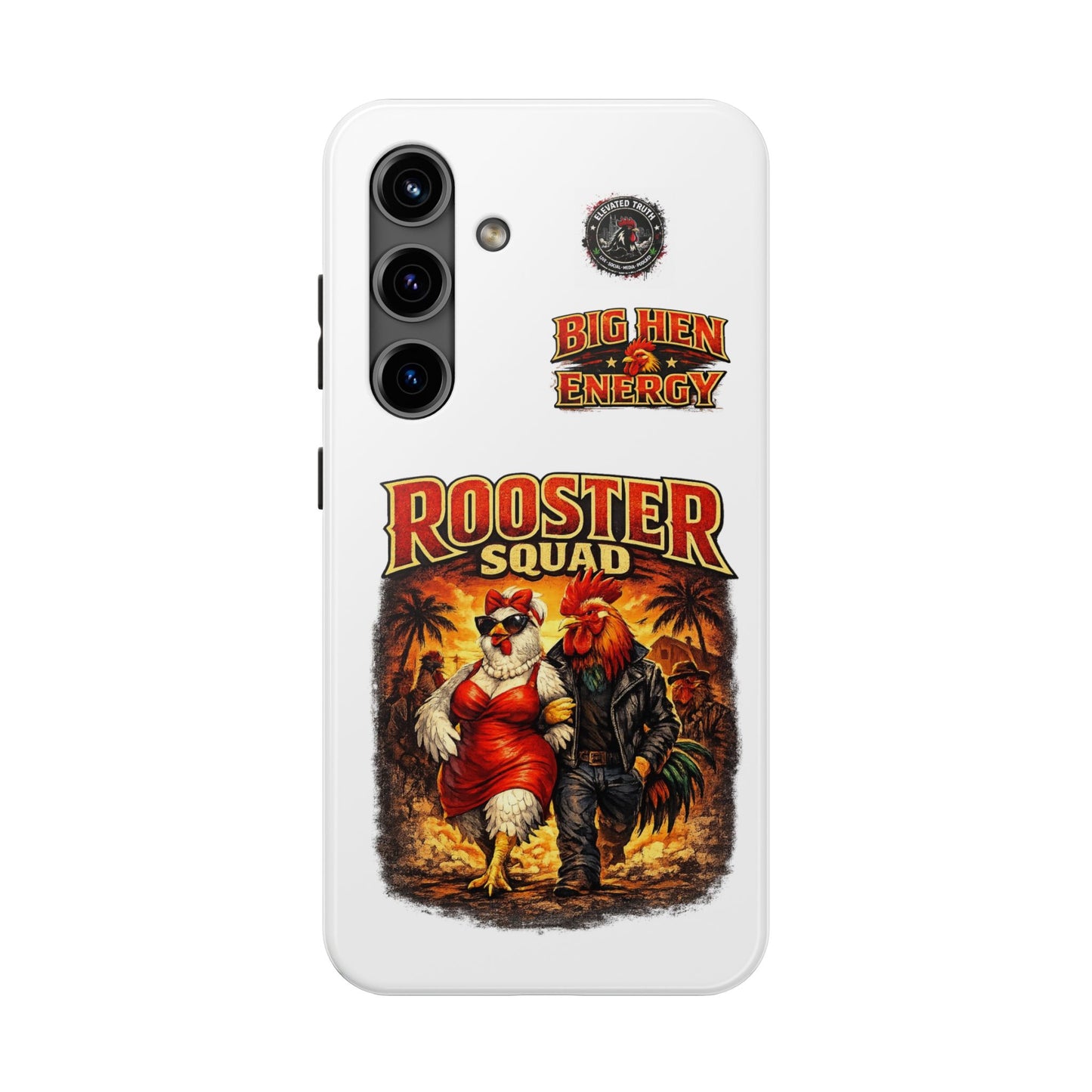 Rooster Squad Tough Phone Case – "Big Hen Energy" Retro Chicken Couple Design