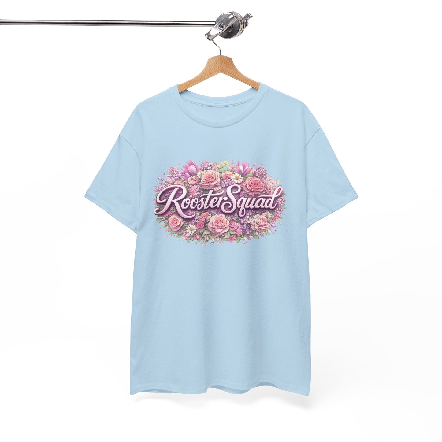 Rooster Squad Floral Tee — Vintage Pink Floral Graphic Shirt
