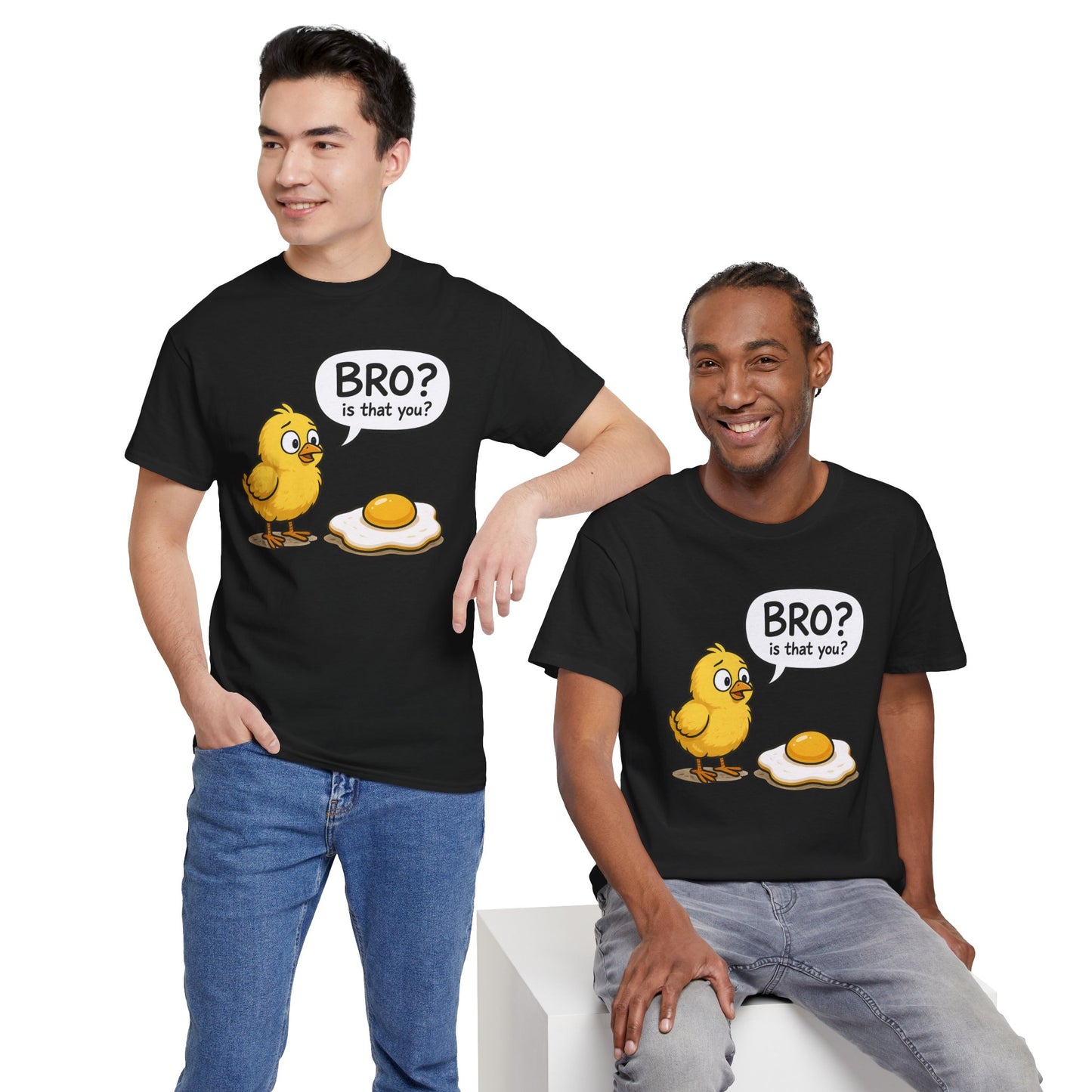 Funny Chick and Egg T‑Shirt — "Bro? Is That You?" Cute Novelty Tee