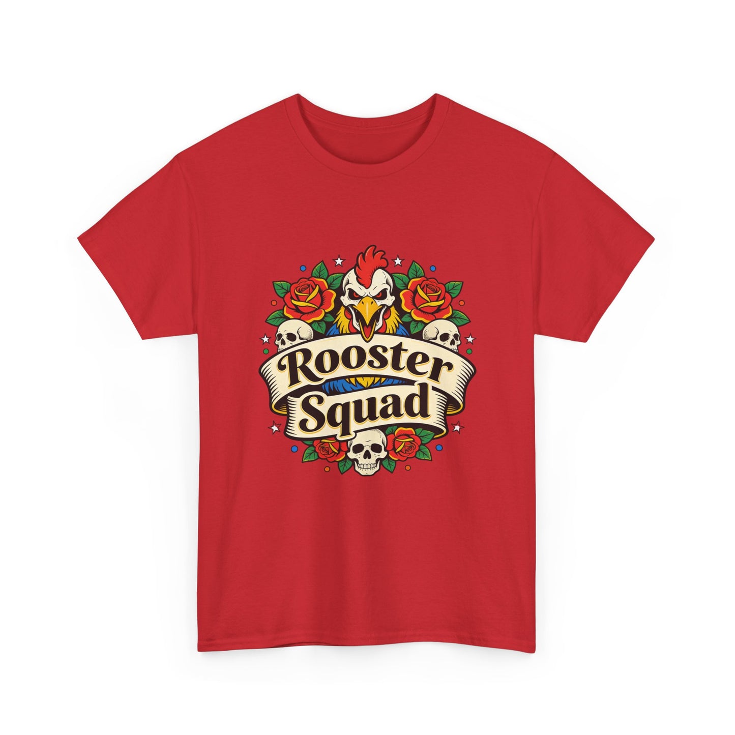 Rooster Squad T-Shirt — Vintage Tattoo Floral Rooster Tee
