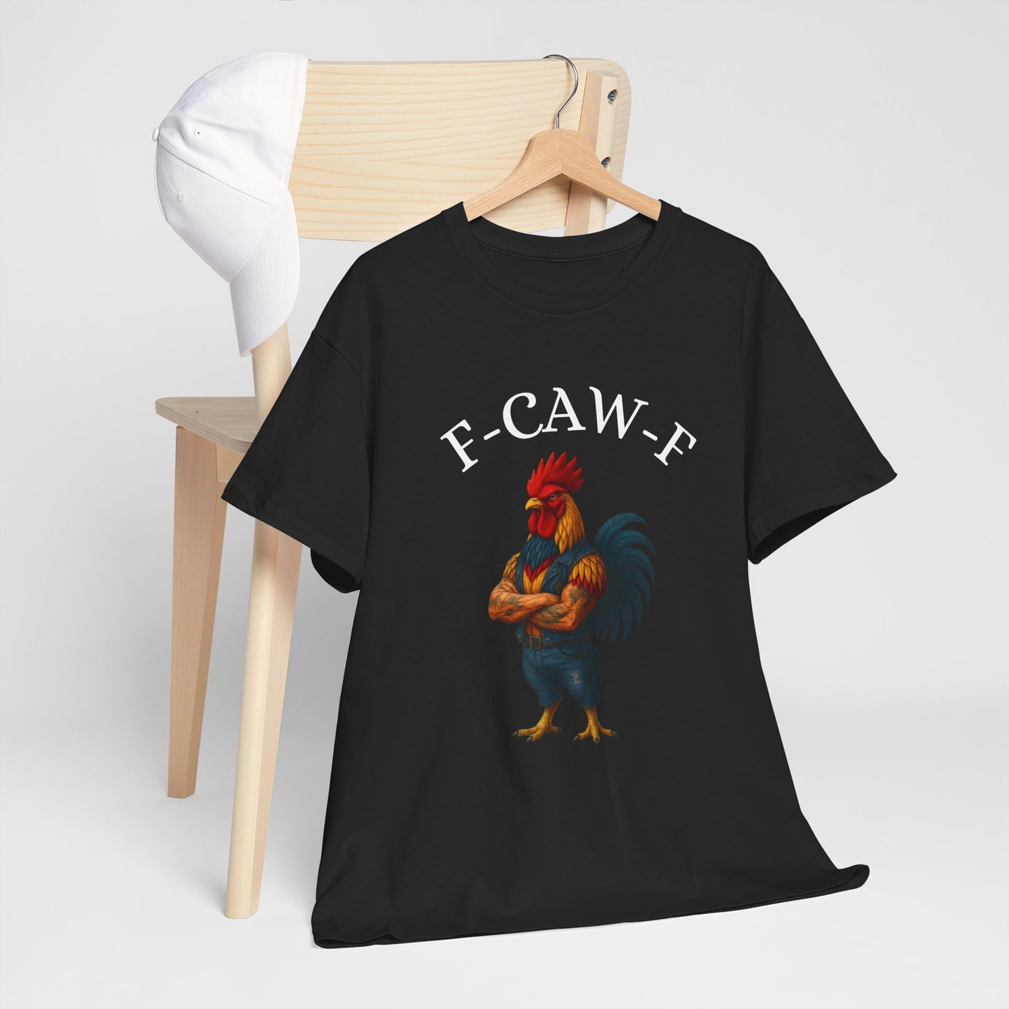 F-CAW-F Rooster Graphic Tee — Funny Brawny Rooster Shirt