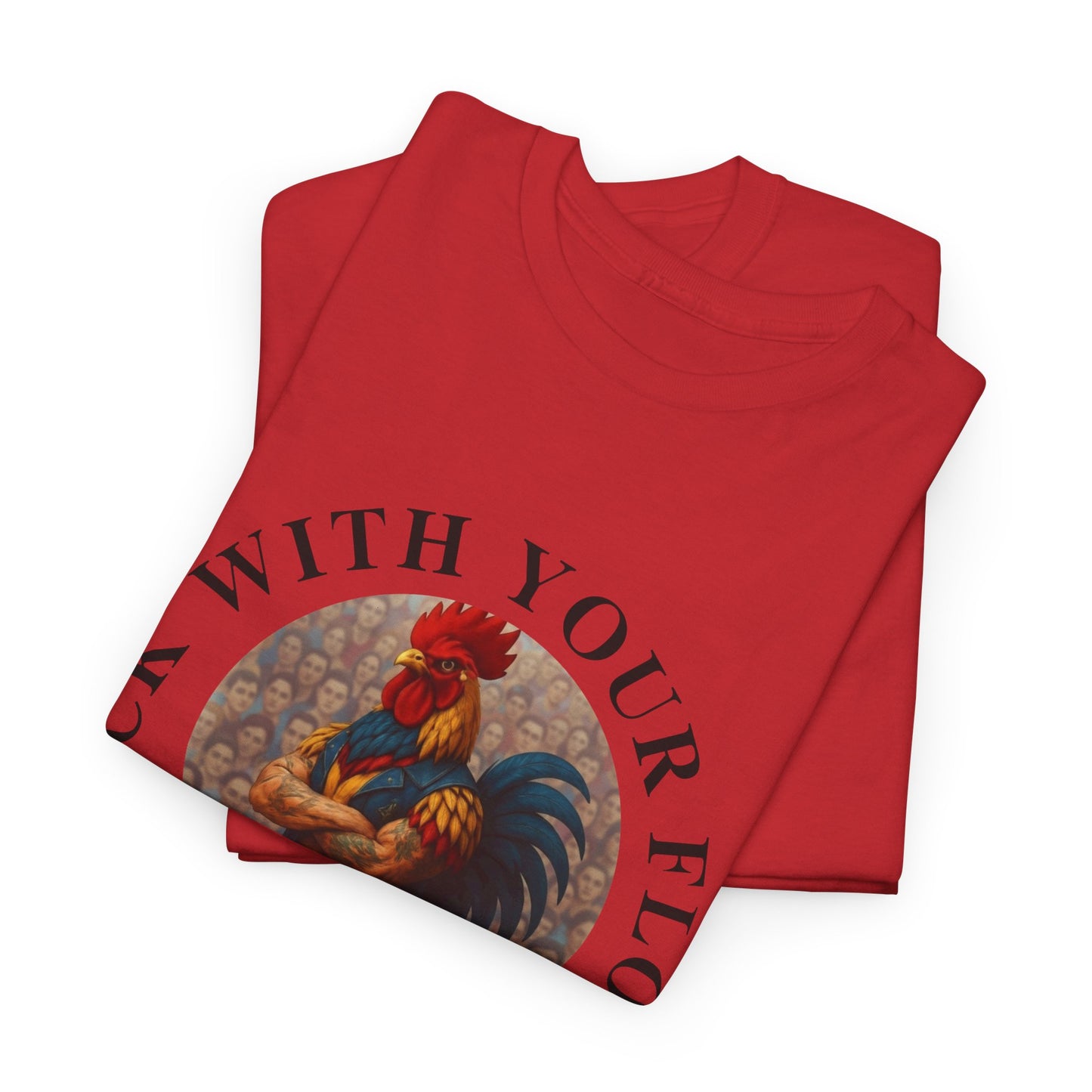 Rooster Squad Tee — "Rock With Your Flock" Vintage Rooster Graphic T-Shirt