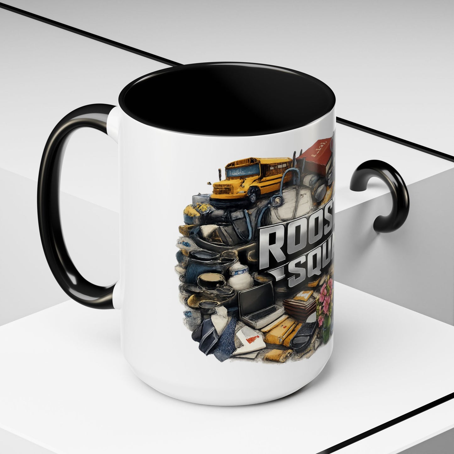 Rooster Squad Accent Coffee Mug — 'Rooster Squad, Loud and Proud' Bright Ceramic Mug