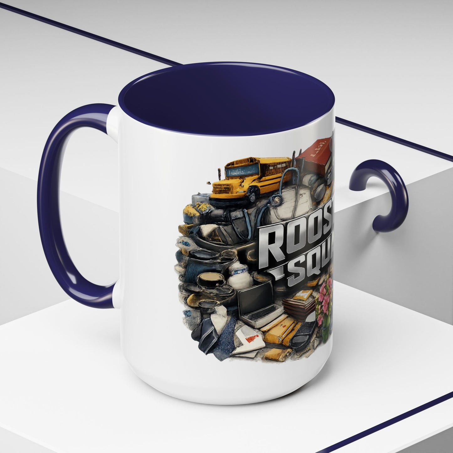 Rooster Squad Accent Coffee Mug — 'Rooster Squad, Loud and Proud' Bright Ceramic Mug