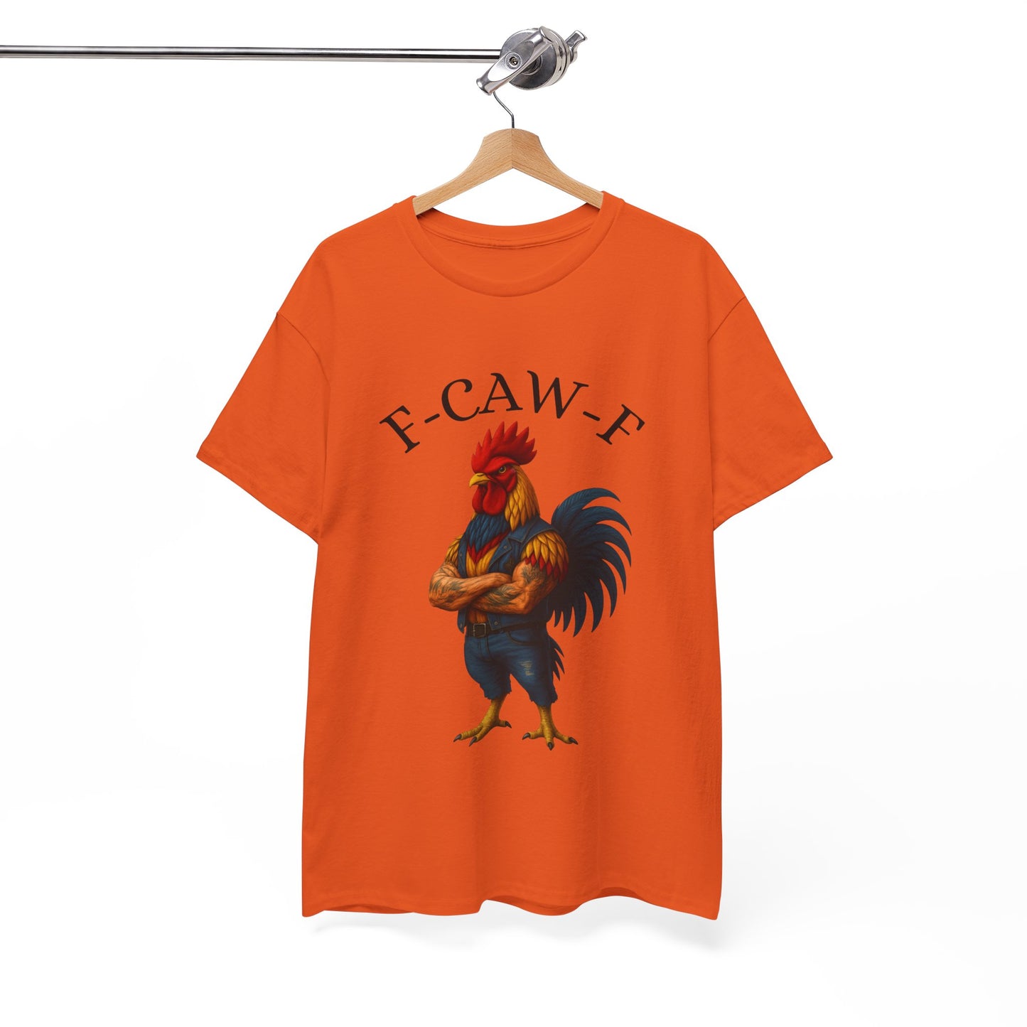 F-CAW-F Rooster Graphic Tee — Funny Rooster Illustration Shirt