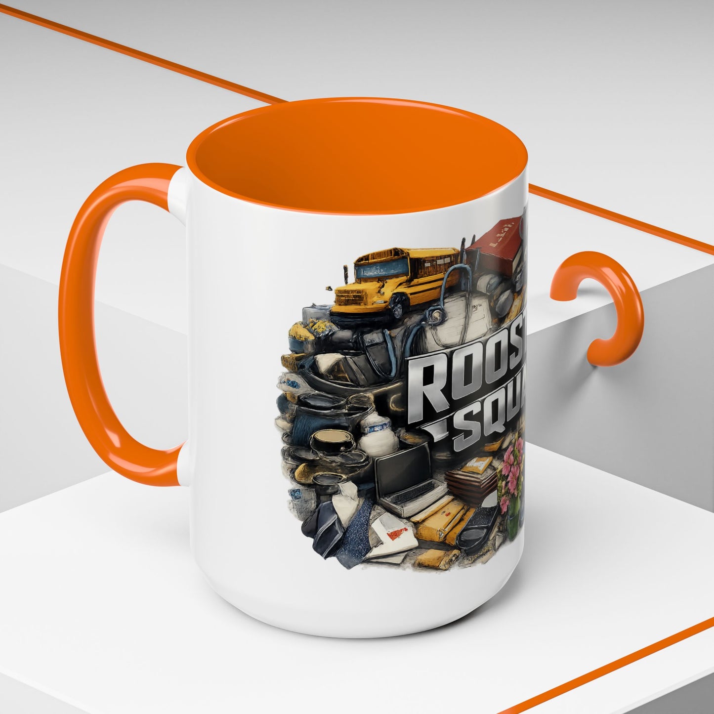 Rooster Squad Accent Coffee Mug — 'Rooster Squad, Loud and Proud' Bright Ceramic Mug