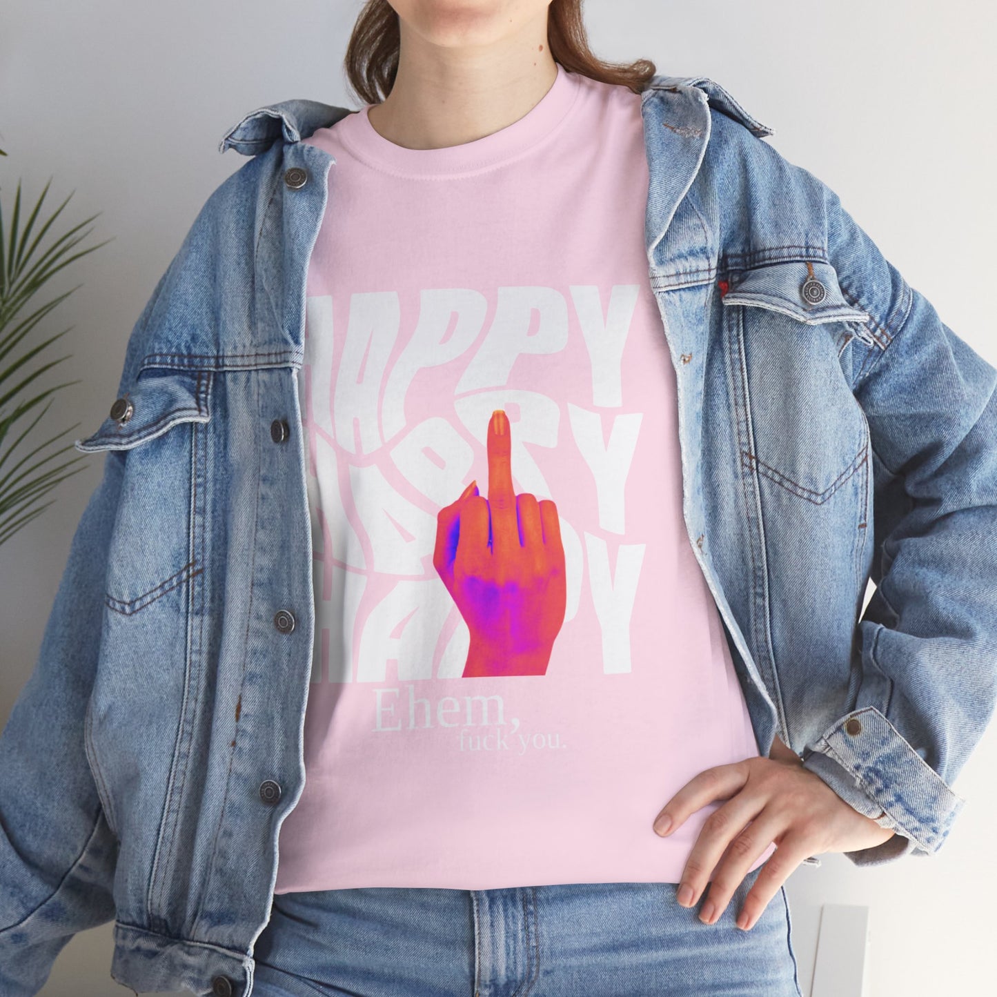 Happy Middle Finger Tee — "Ehem, fuck you." Graphic T-Shirt