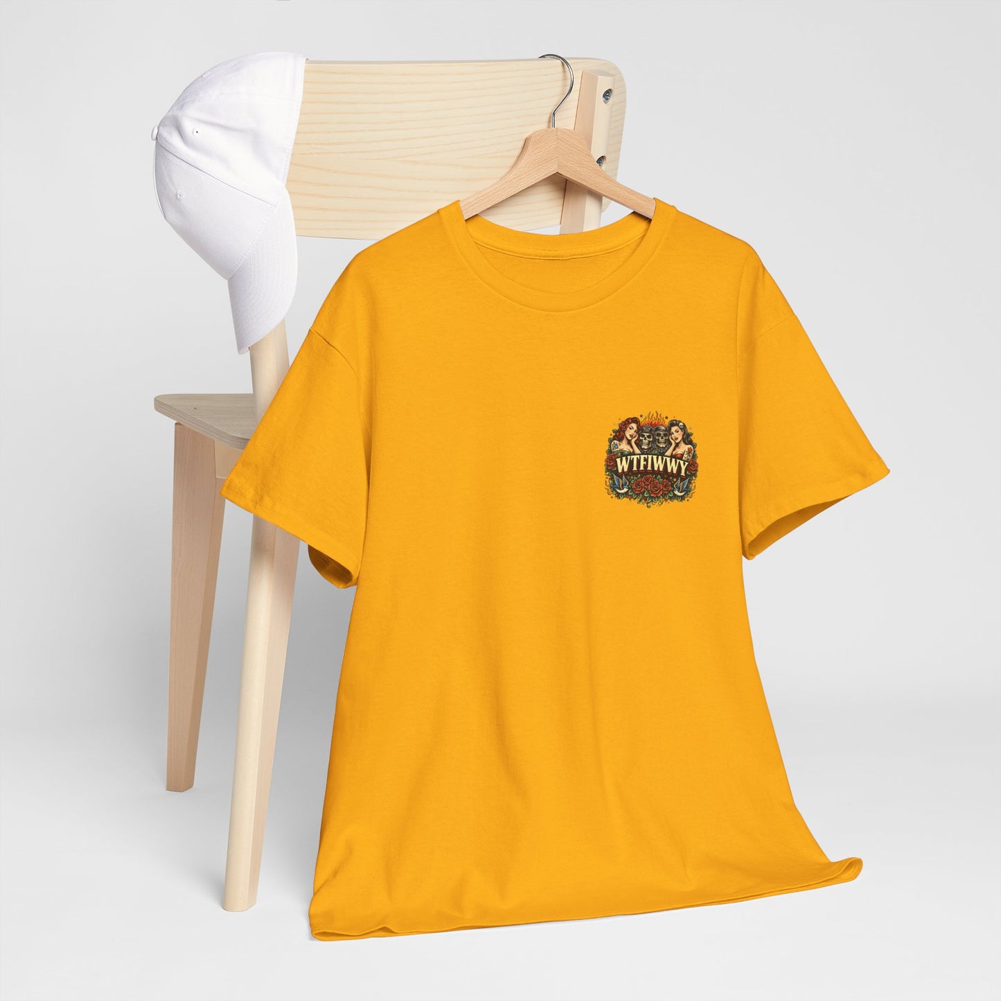 What the F**k Is Wrong With You? Graphic Tee — Retro Tattoo Skull & Pinup T-Shirt