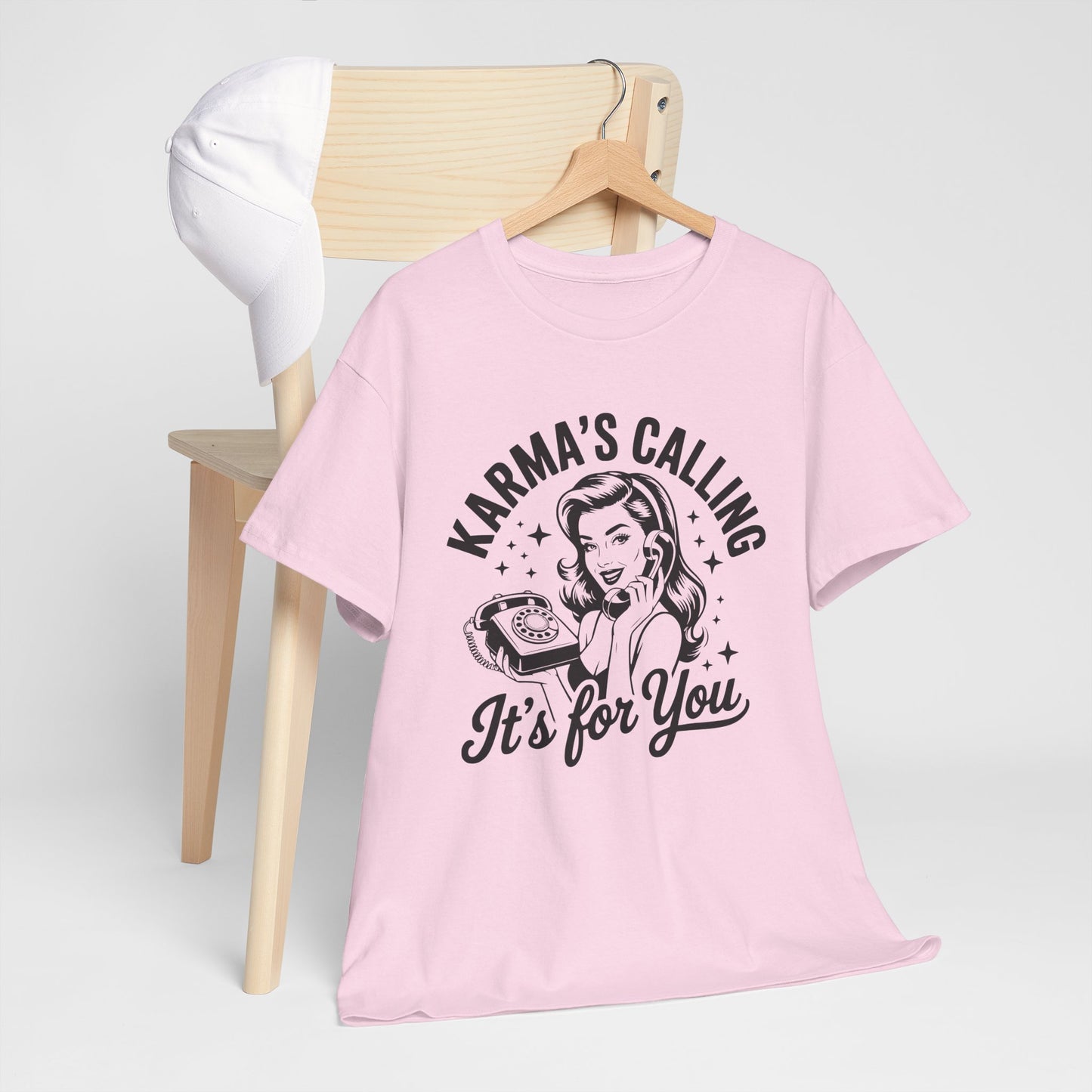 T‑Shirt — “Karma’s Calling, It’s for You” Retro Graphic Tee