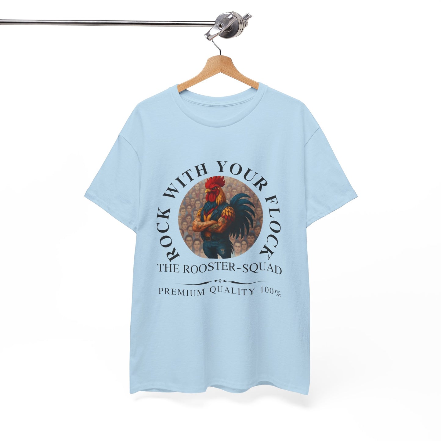 Rooster Squad Tee — "Rock With Your Flock" Vintage Rooster Graphic T-Shirt
