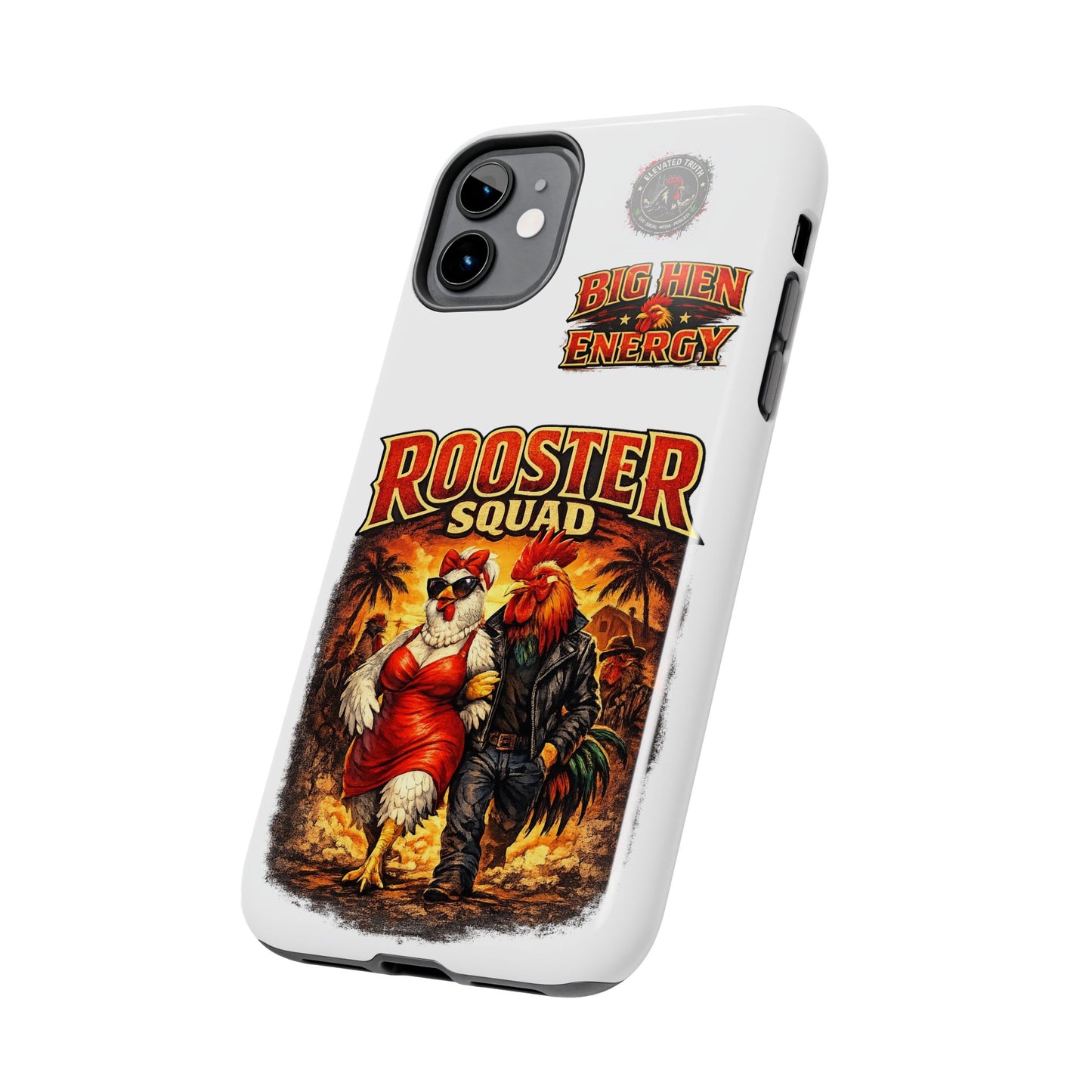 Rooster Squad Tough Phone Case – "Big Hen Energy" Retro Chicken Couple Design