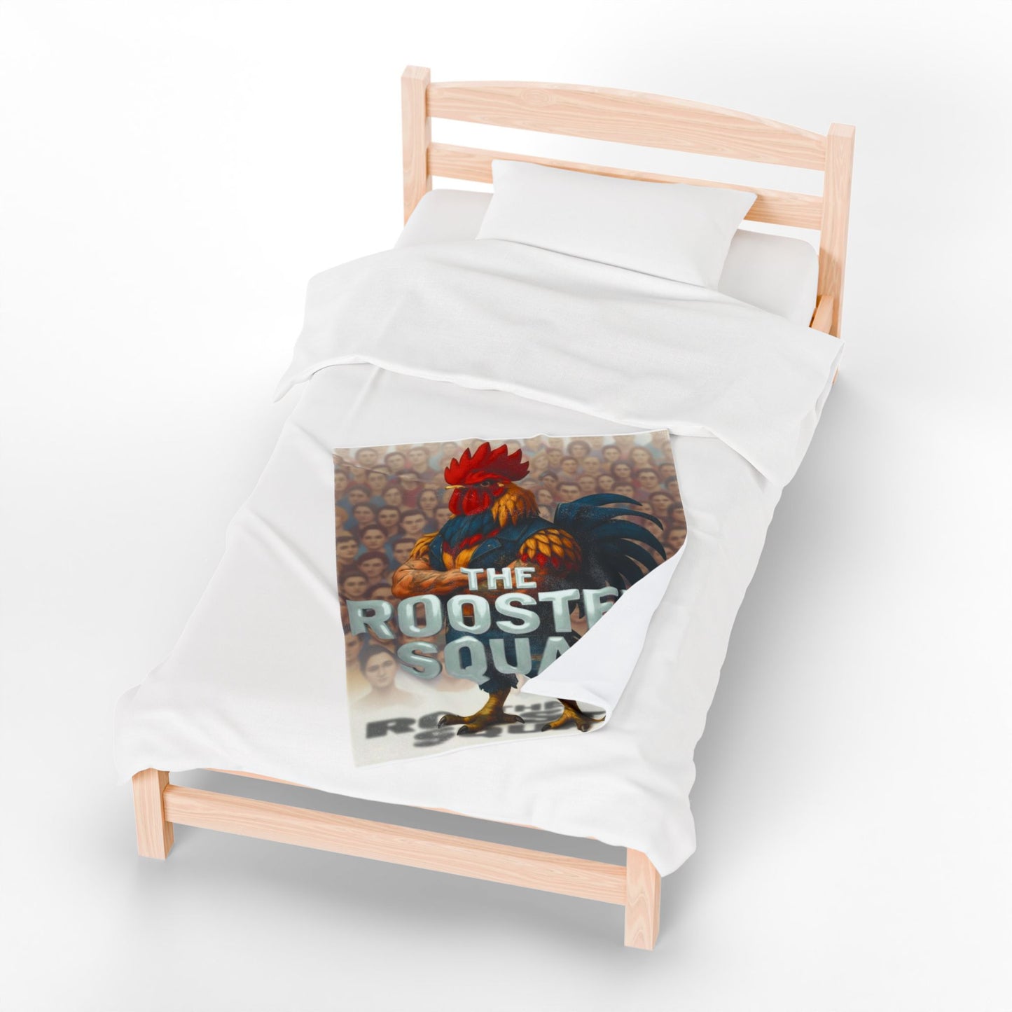 The Rooster Squad- We are Better Together- ALL VOICES  Velveteen Plush Blanket — Cozy Novelty Rooster Throw